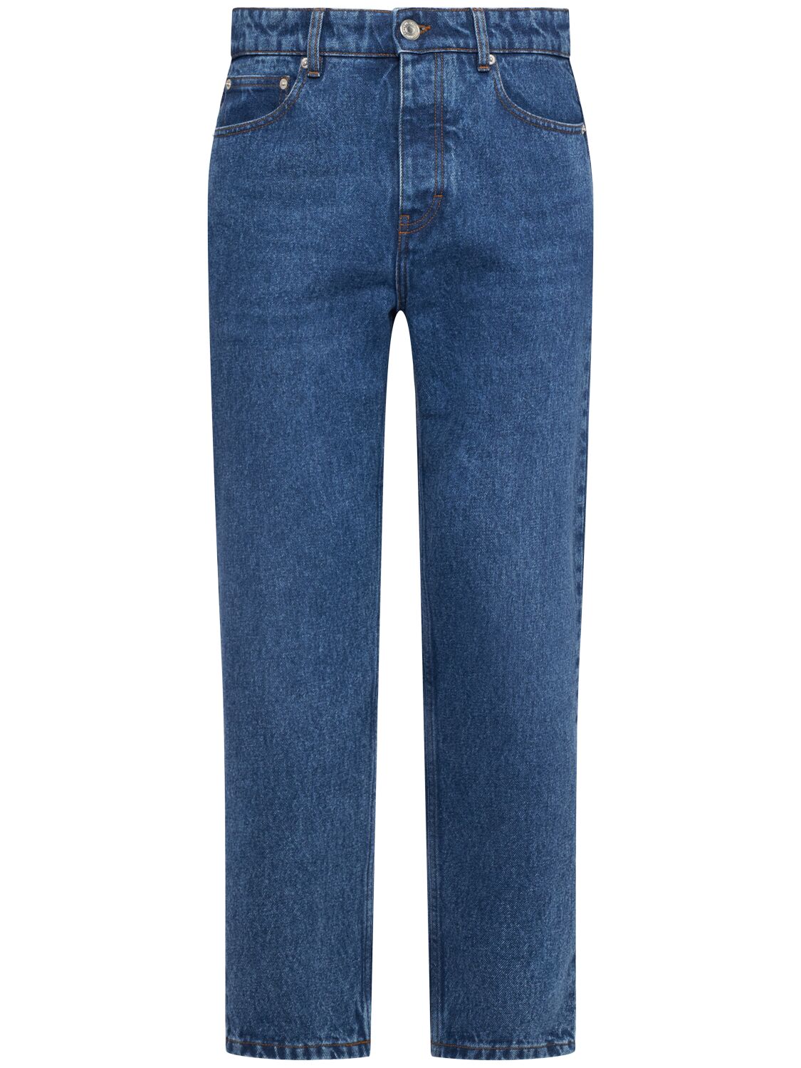 Tapered Cotton Denim Jeans