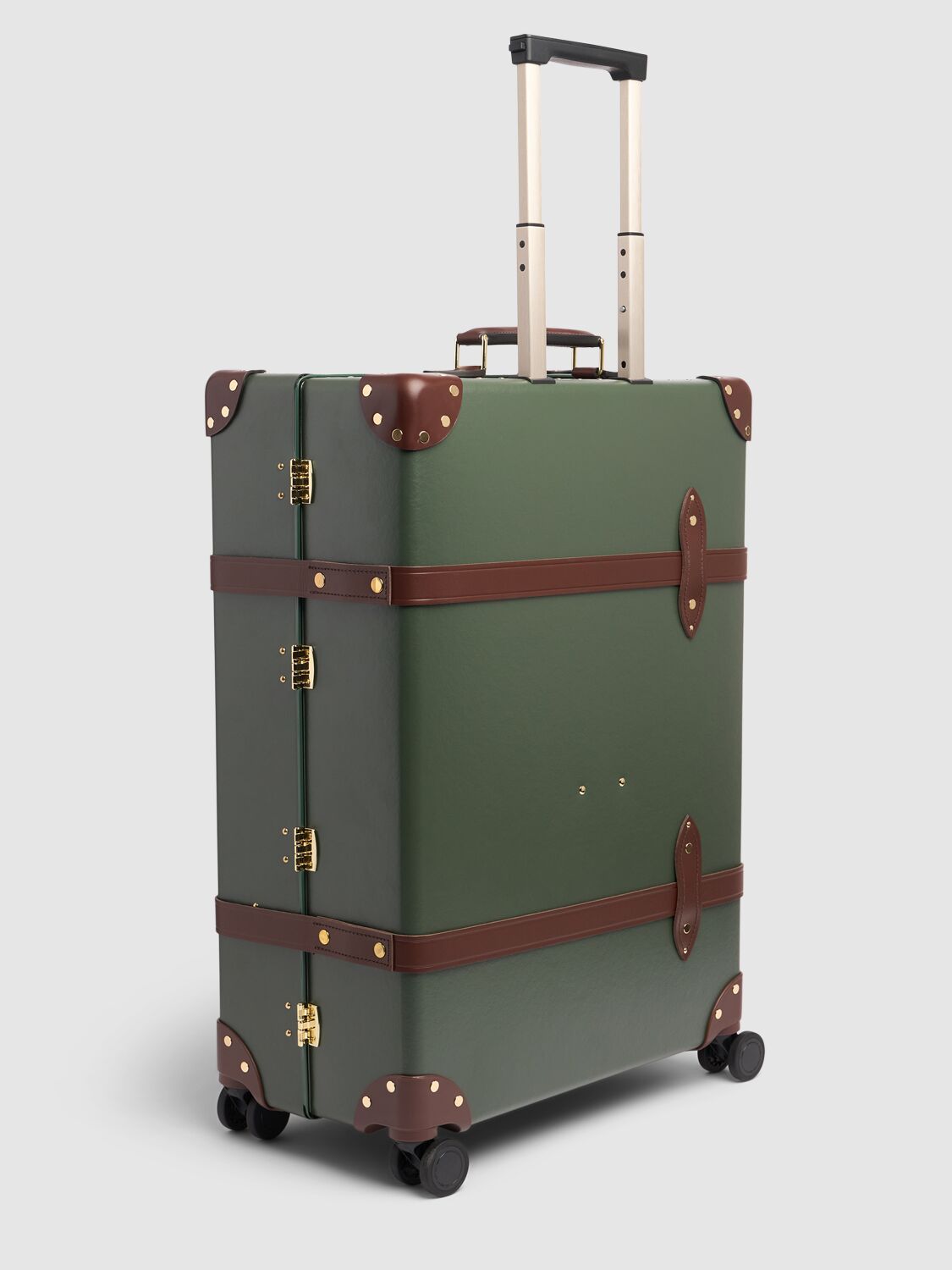 Shop Globe-trotter Large 4x Wheel Trolley In Grün,braun