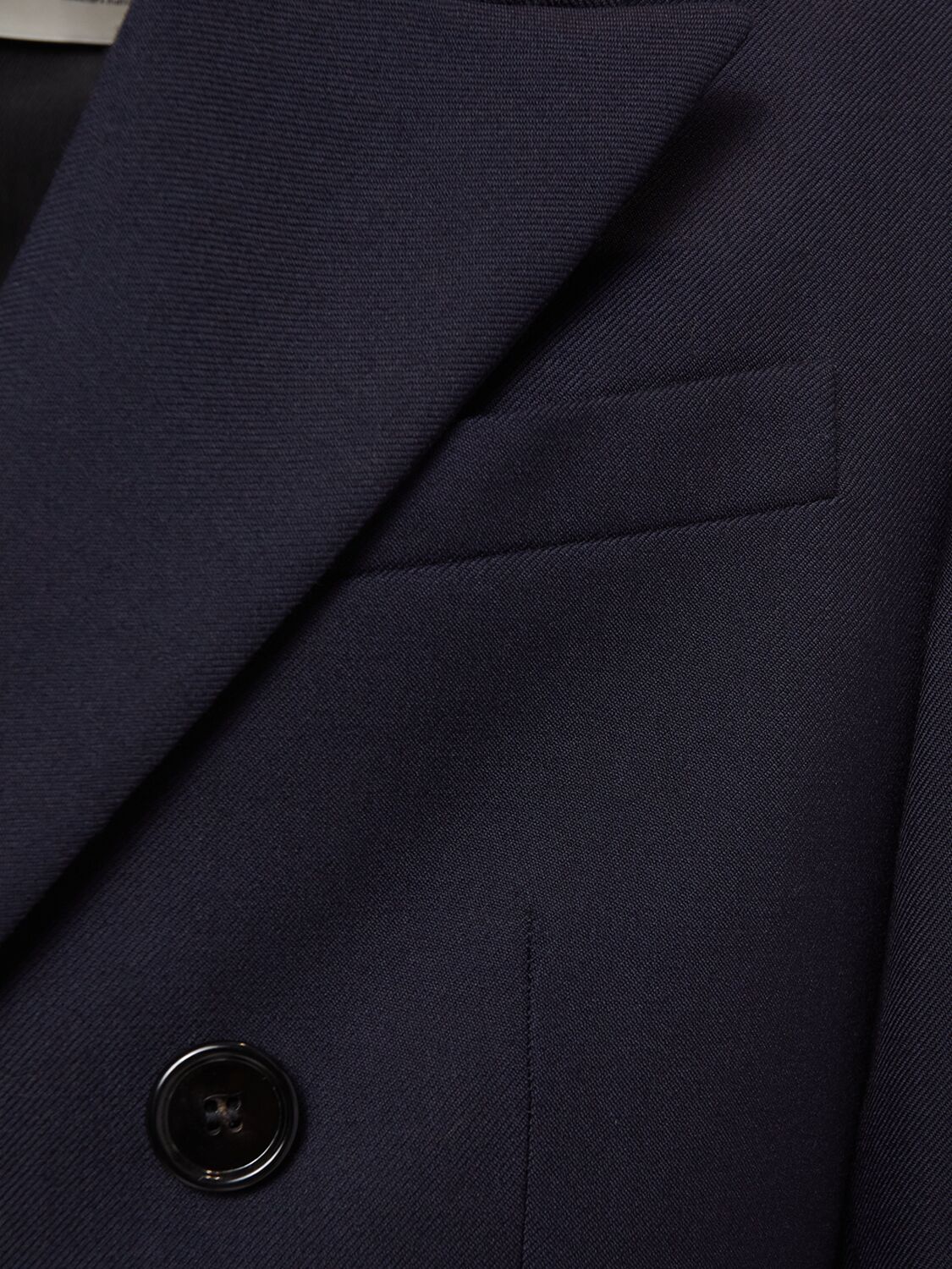 Shop Ami Alexandre Mattiussi Double Breasted Wool Gabardine Blazer In Navy