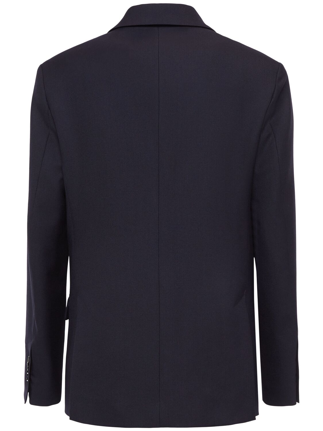 Shop Ami Alexandre Mattiussi Double Breasted Wool Gabardine Blazer In Navy