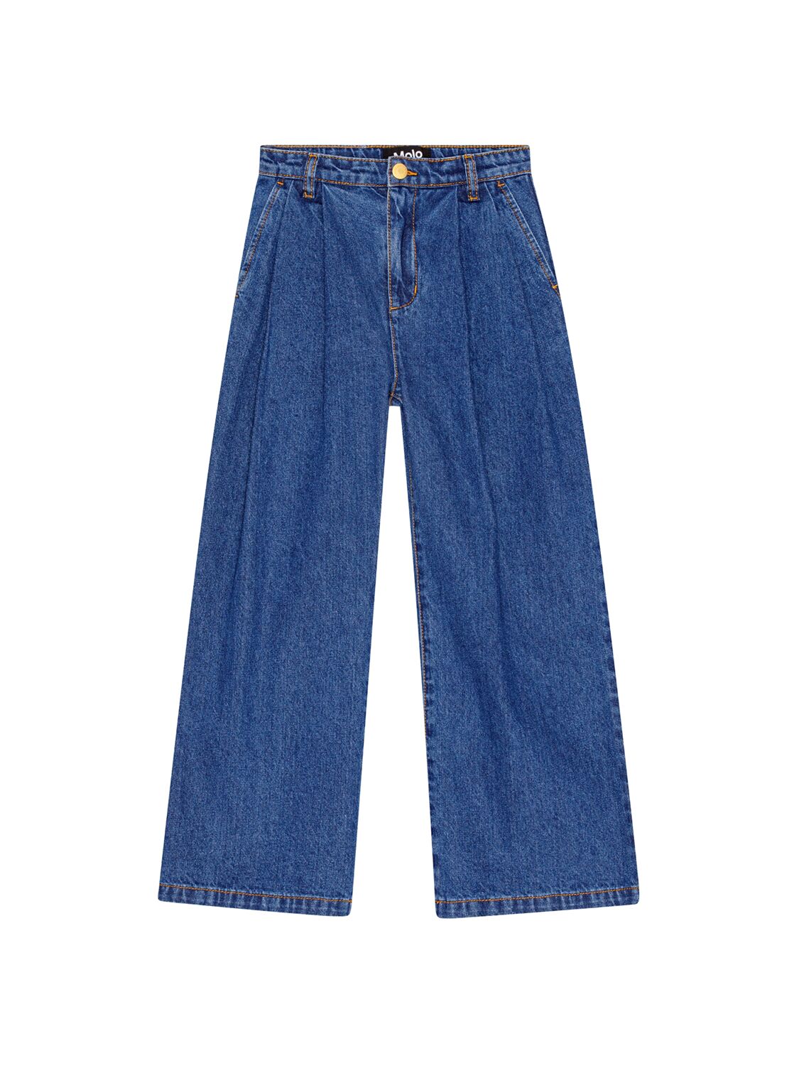 Molo Cotton Denim Pants In Blue