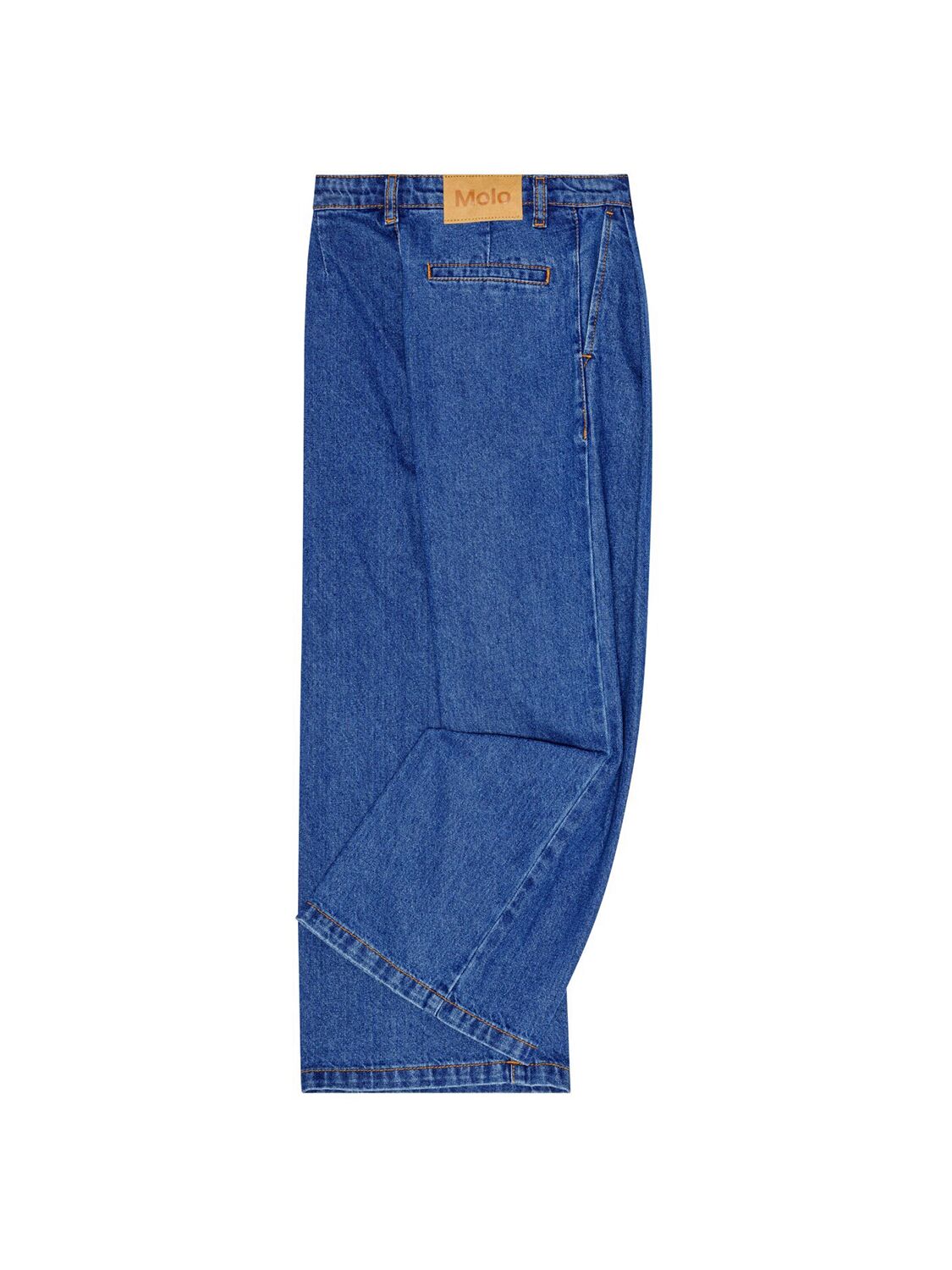 Shop Molo Cotton Denim Pants In Blue