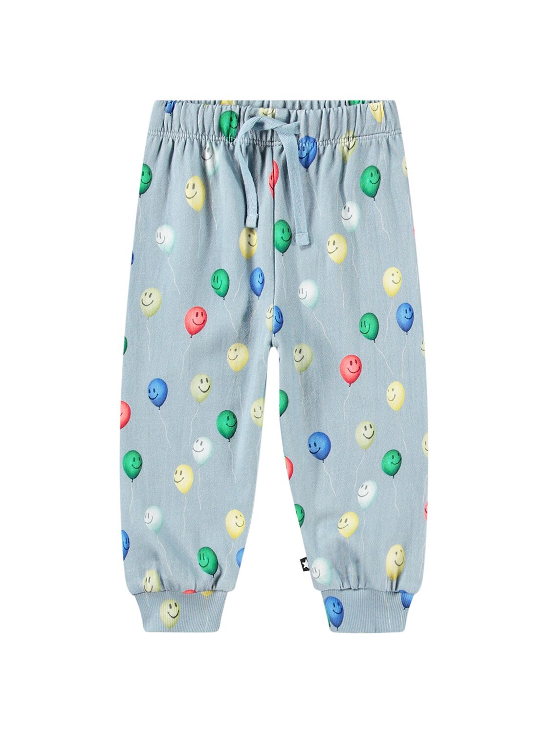 Molo Printed Organic Cotton Sweatpants In Light Blue