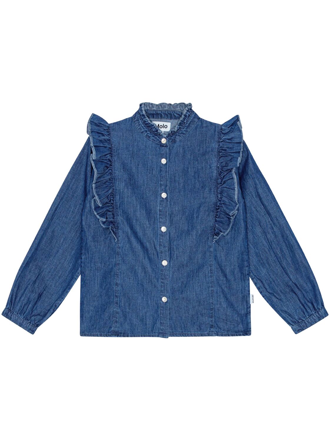 Molo Organic Cotton Denim Shirt In Blue