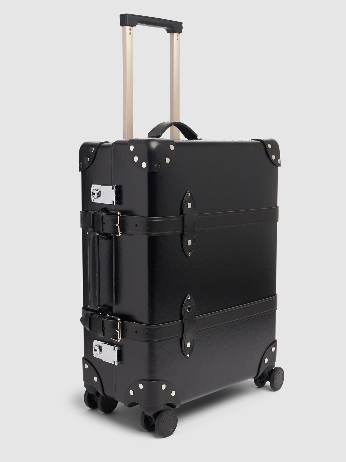 Shop Globe-trotter 4x Wheel Carry-on Case In Black,chrome