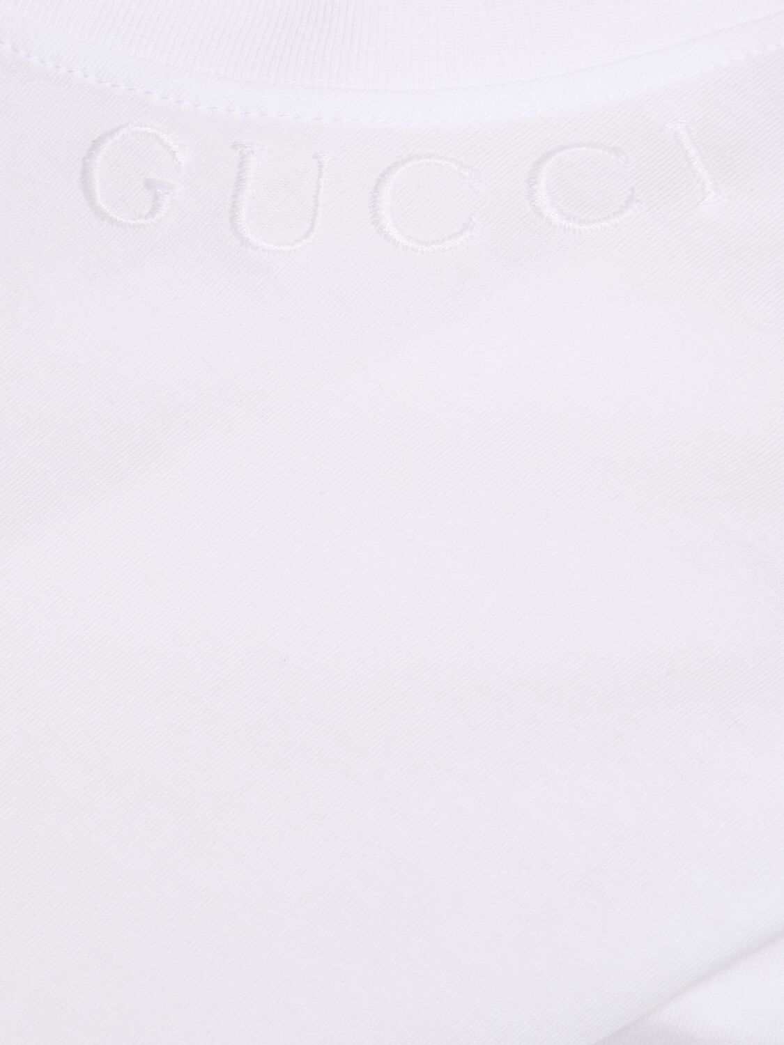 Shop Gucci Cotton Jersey T-shirt W/embroidery In White