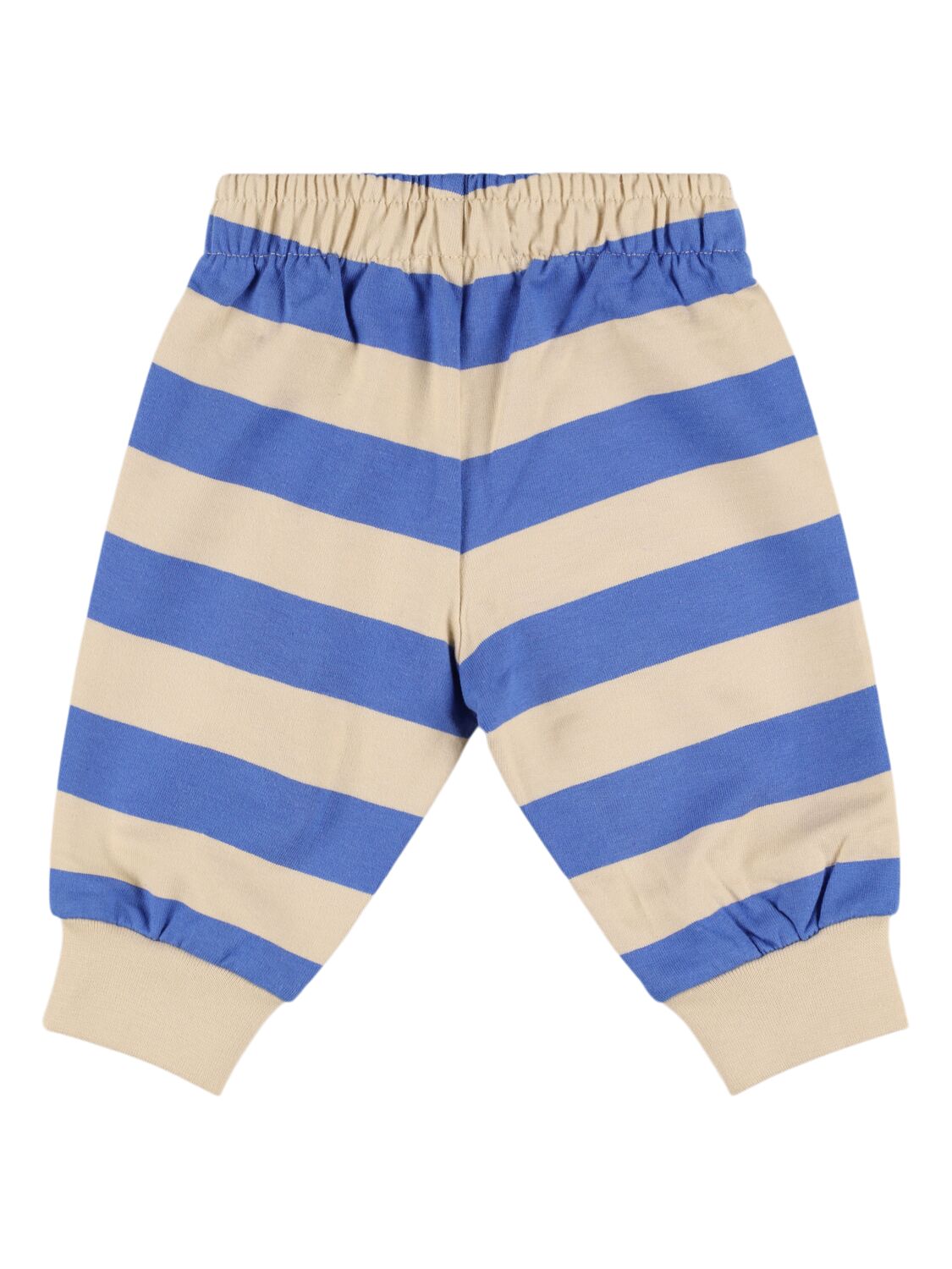 Shop Tiny Cottons Striped Organic Cotton Blend Sweatpants In Blue,beige