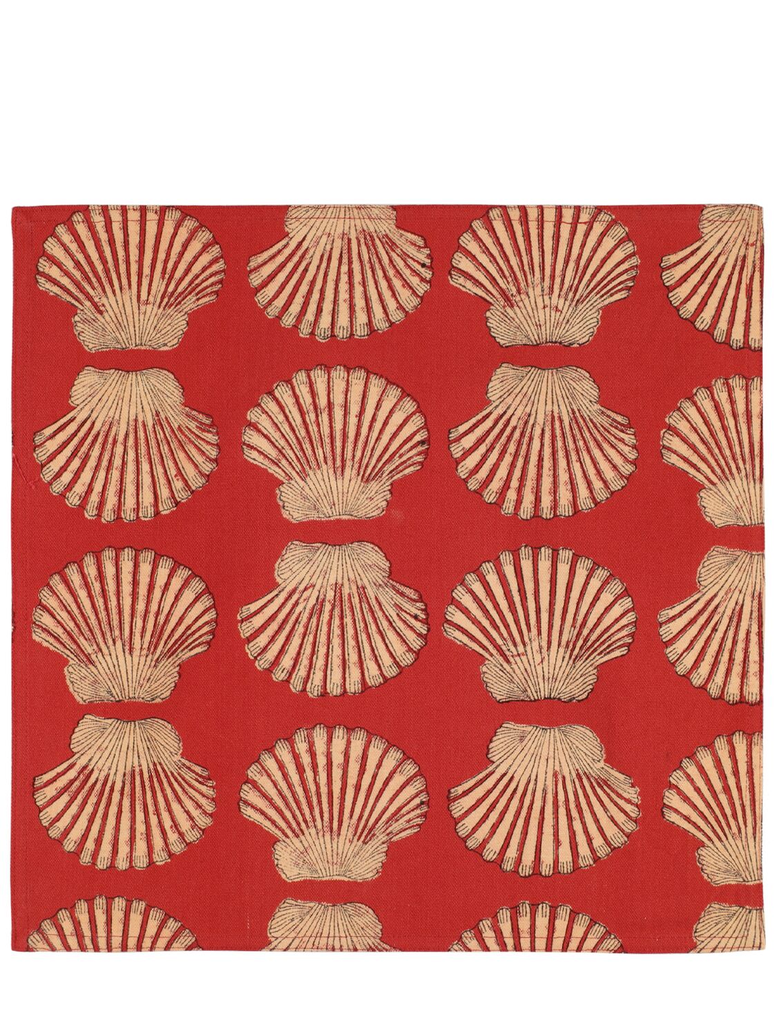 Shop Les Ottomans Set Of 4 Hand-printed Cotton Napkins In Fuchsia