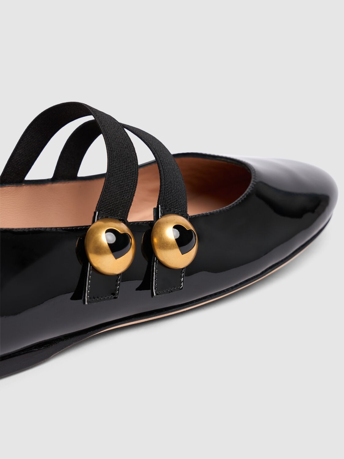 Shop Moschino 5mm Patent Leather Flats In Black