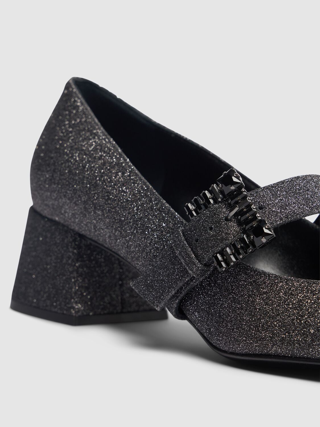 Shop Sergio Rossi 45mm Glittered Pumps In Black