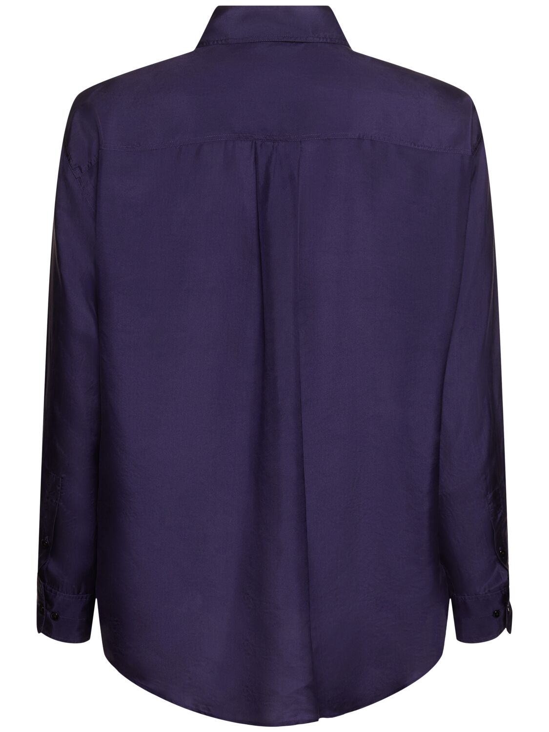 Shop Lemaire Loose Silk Twill Shirt In Purple