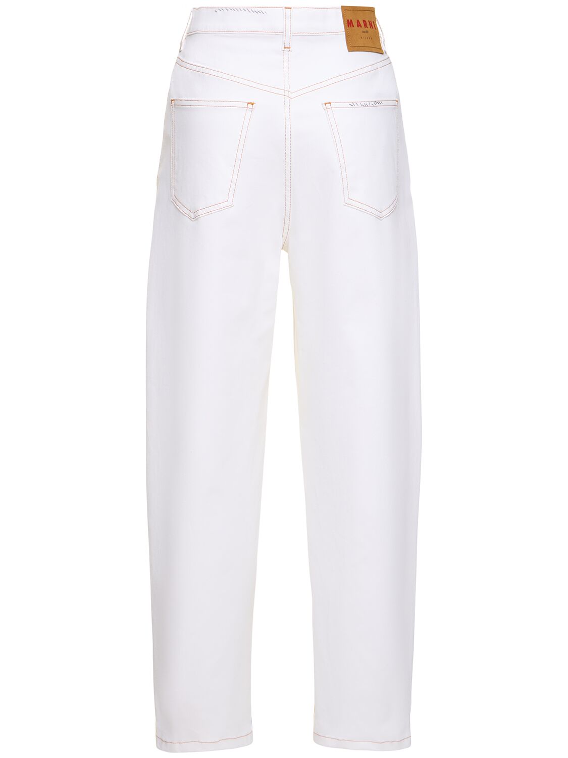 Shop Marni Stretch Denim Straight Jeans In White