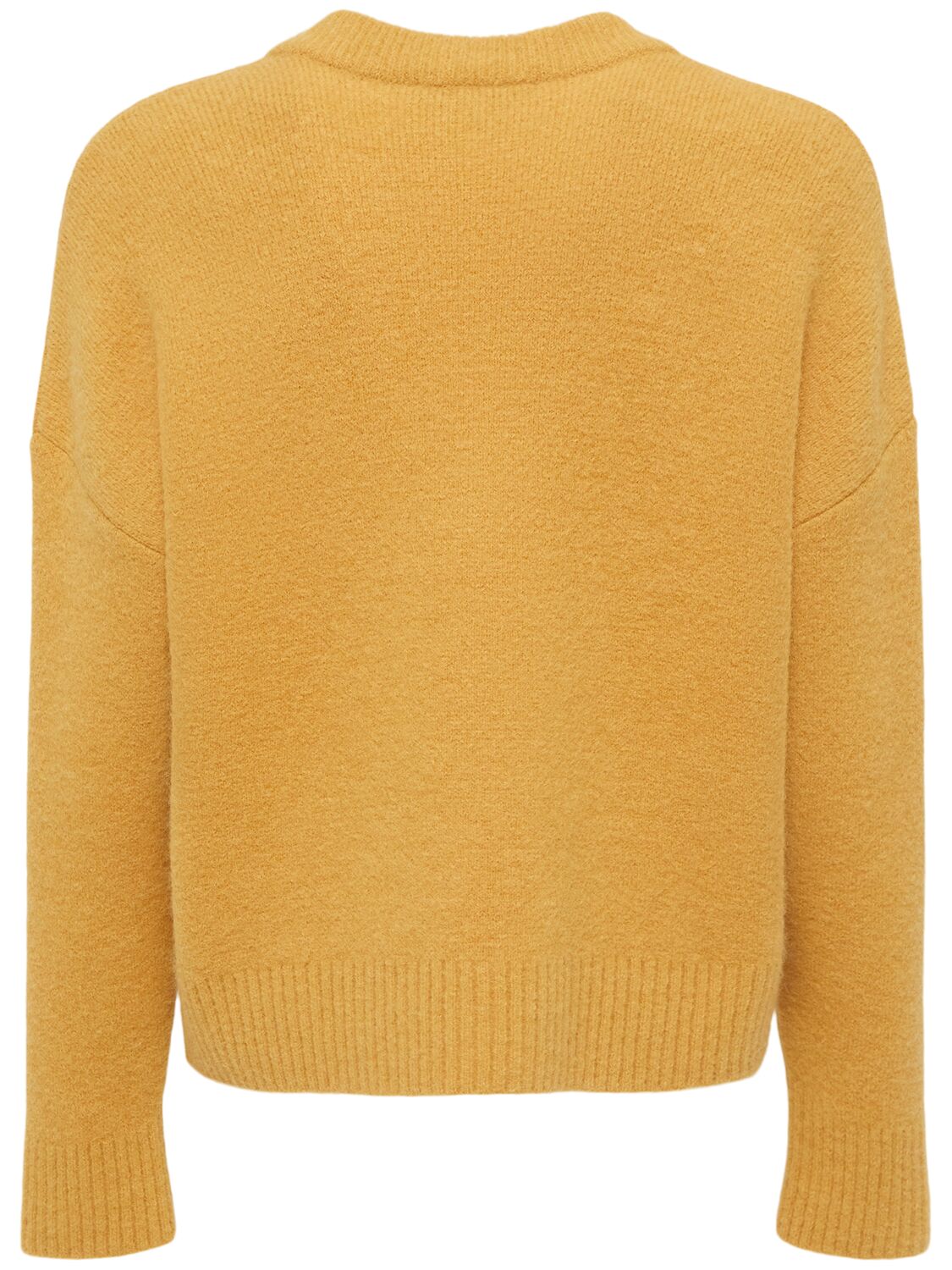 Shop Ami Alexandre Mattiussi Adc Alpaca Blend Cardigan In Mustard