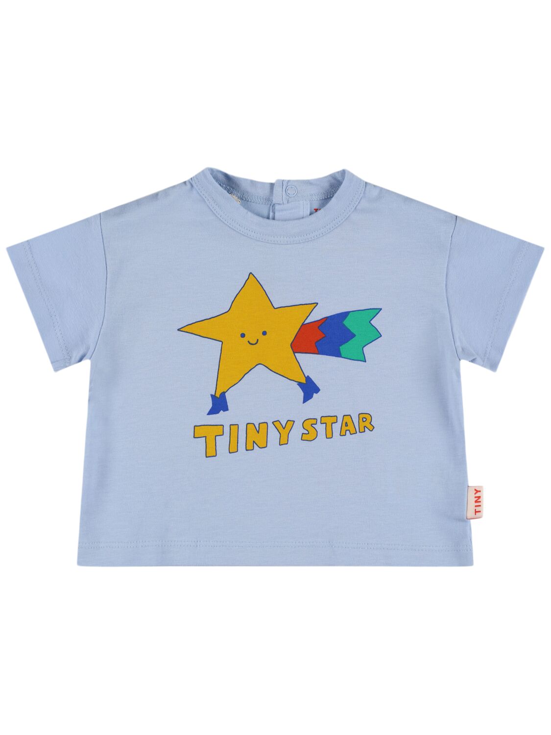 Tiny Cottons Babies' Star Print Organic Cotton T-shirt In Light Blue