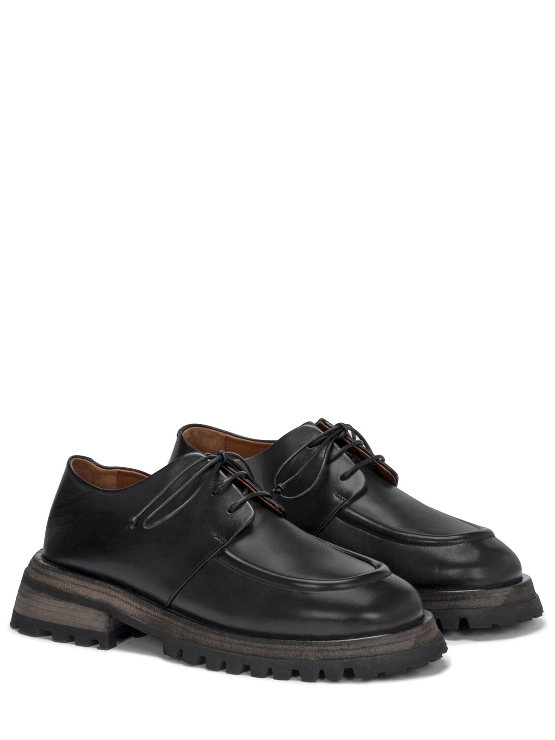 Shop Marsèll Scalarmato Leather Lace-up Shoes In 黑色