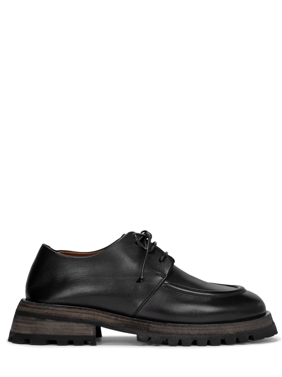 Shop Marsèll Scalarmato Leather Lace-up Shoes In 黑色