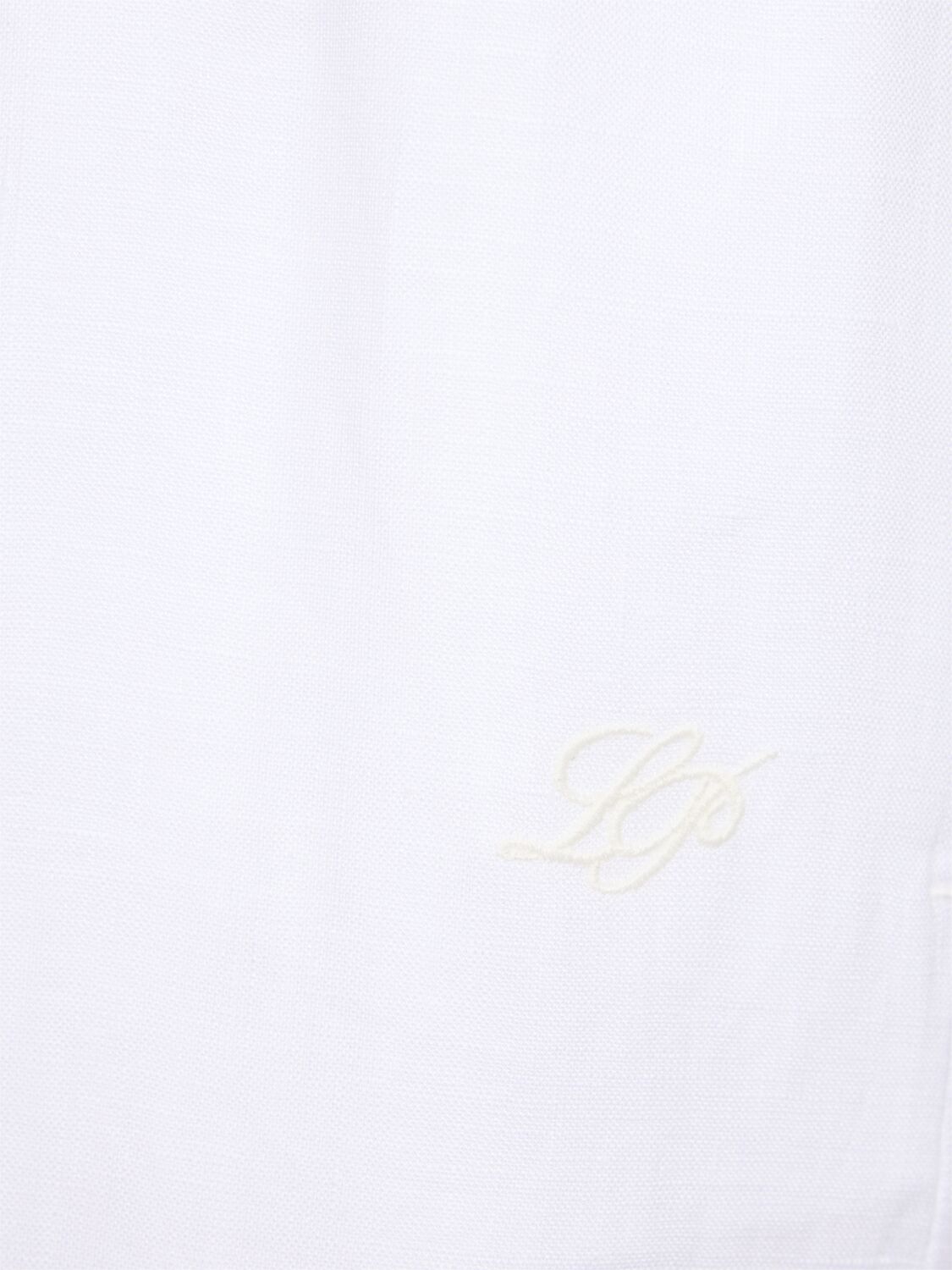 Shop Loro Piana Graisen Solaire Linen Wide Pants In Off White