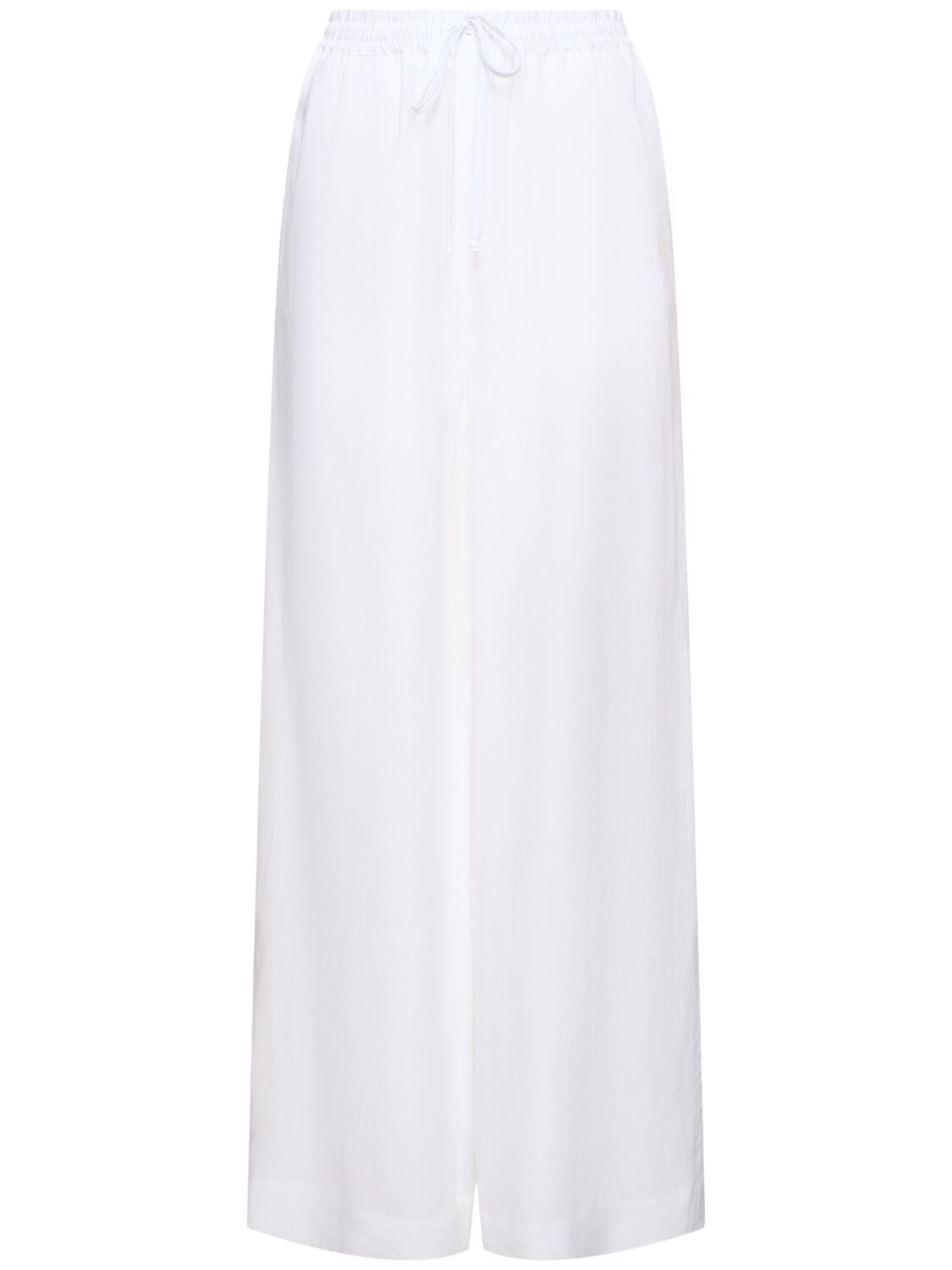 Loro Piana High-rise Wide-leg Linen Trousers In Off White