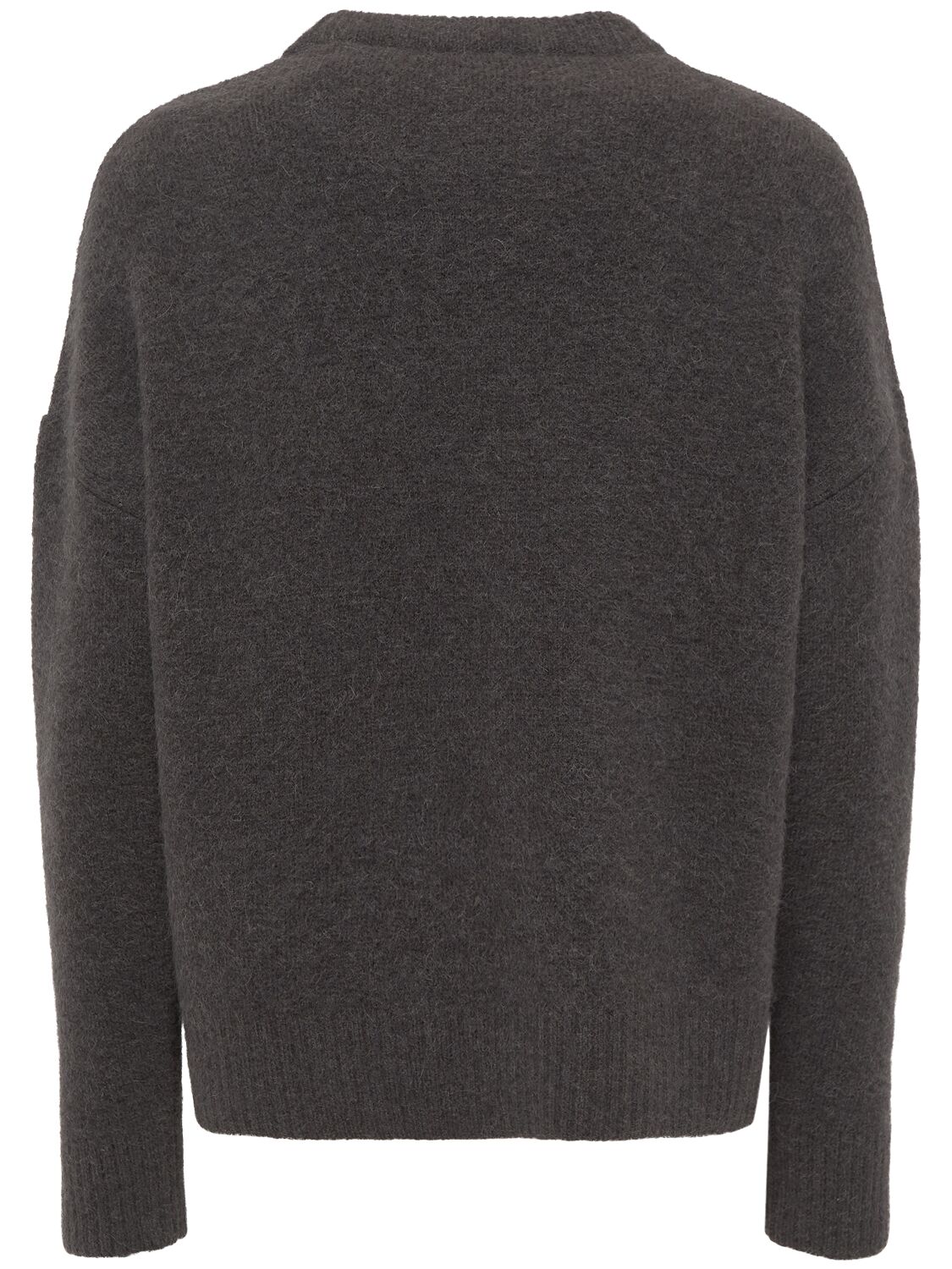 Shop Ami Alexandre Mattiussi Adc Alpaca Blend Crewneck Sweater In Dark Grey