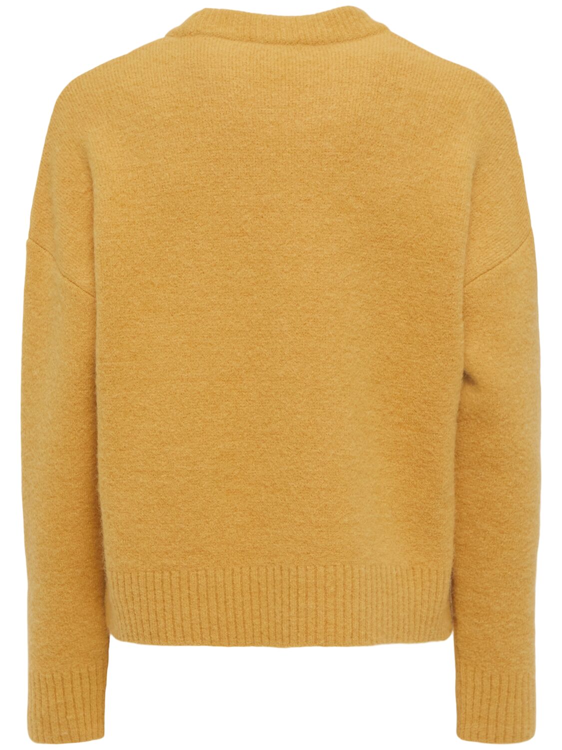 Shop Ami Alexandre Mattiussi Adc Alpaca Blend Crewneck Sweater In Mustard