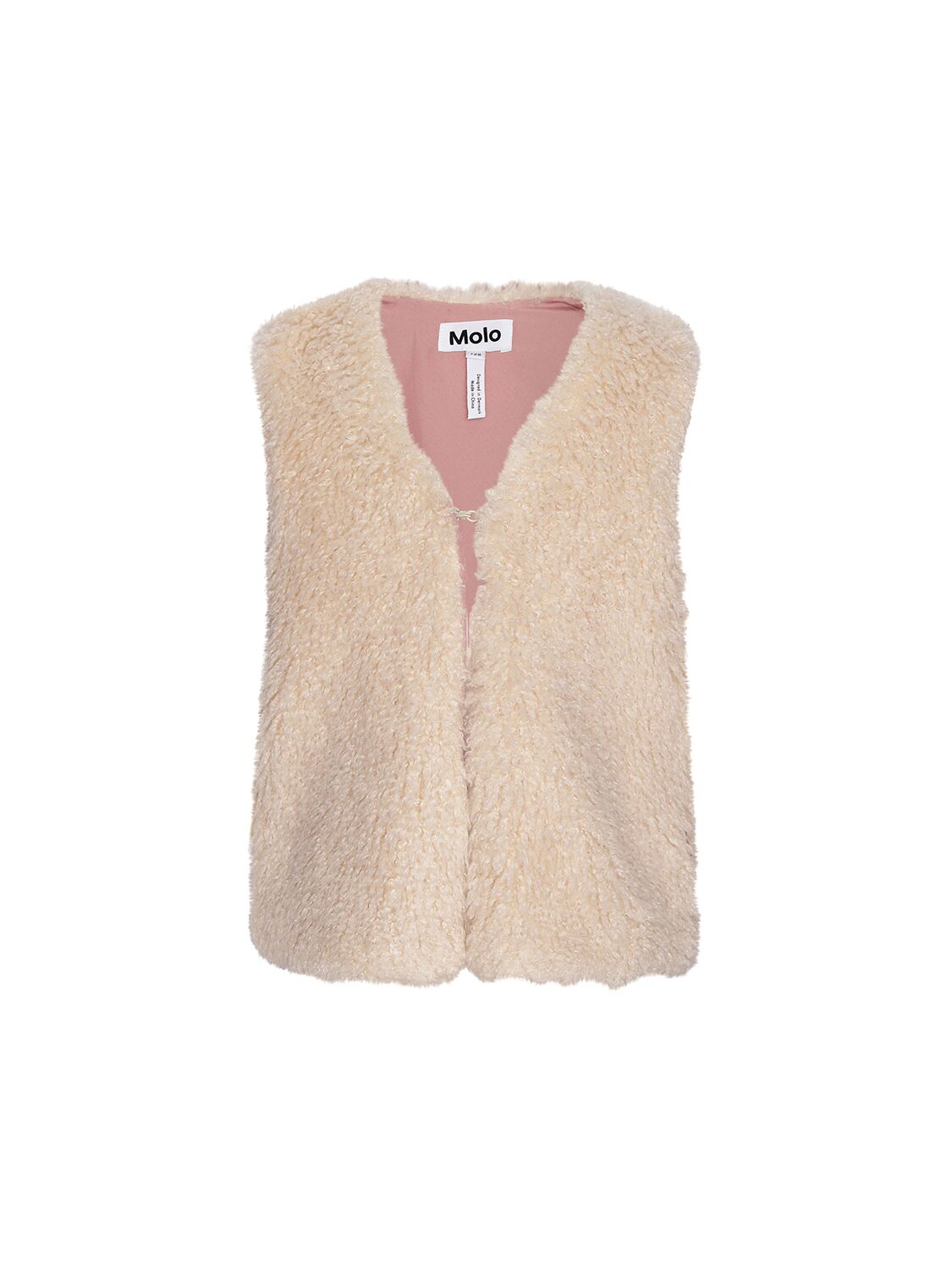 Molo Faux Fur Vest In Pink