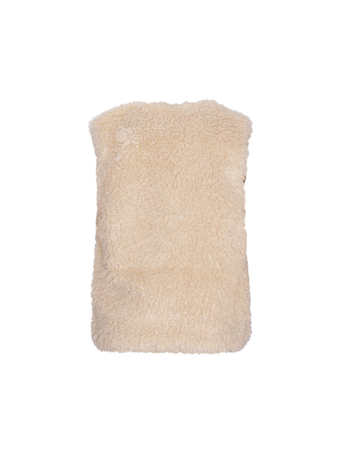 Shop Molo Faux Fur Vest In Beige