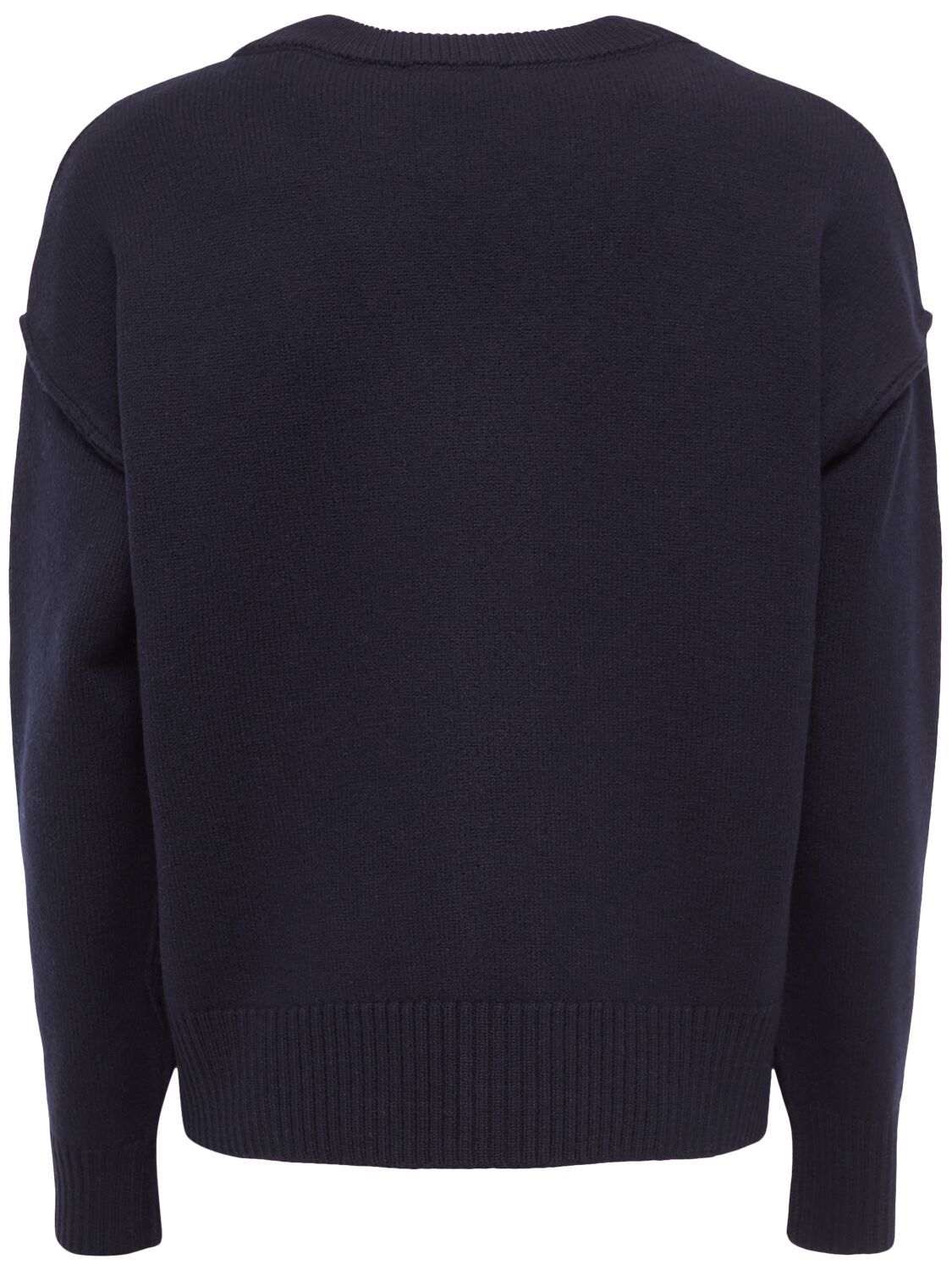 Shop Ami Alexandre Mattiussi Adc Wool Cardigan In Navy/red