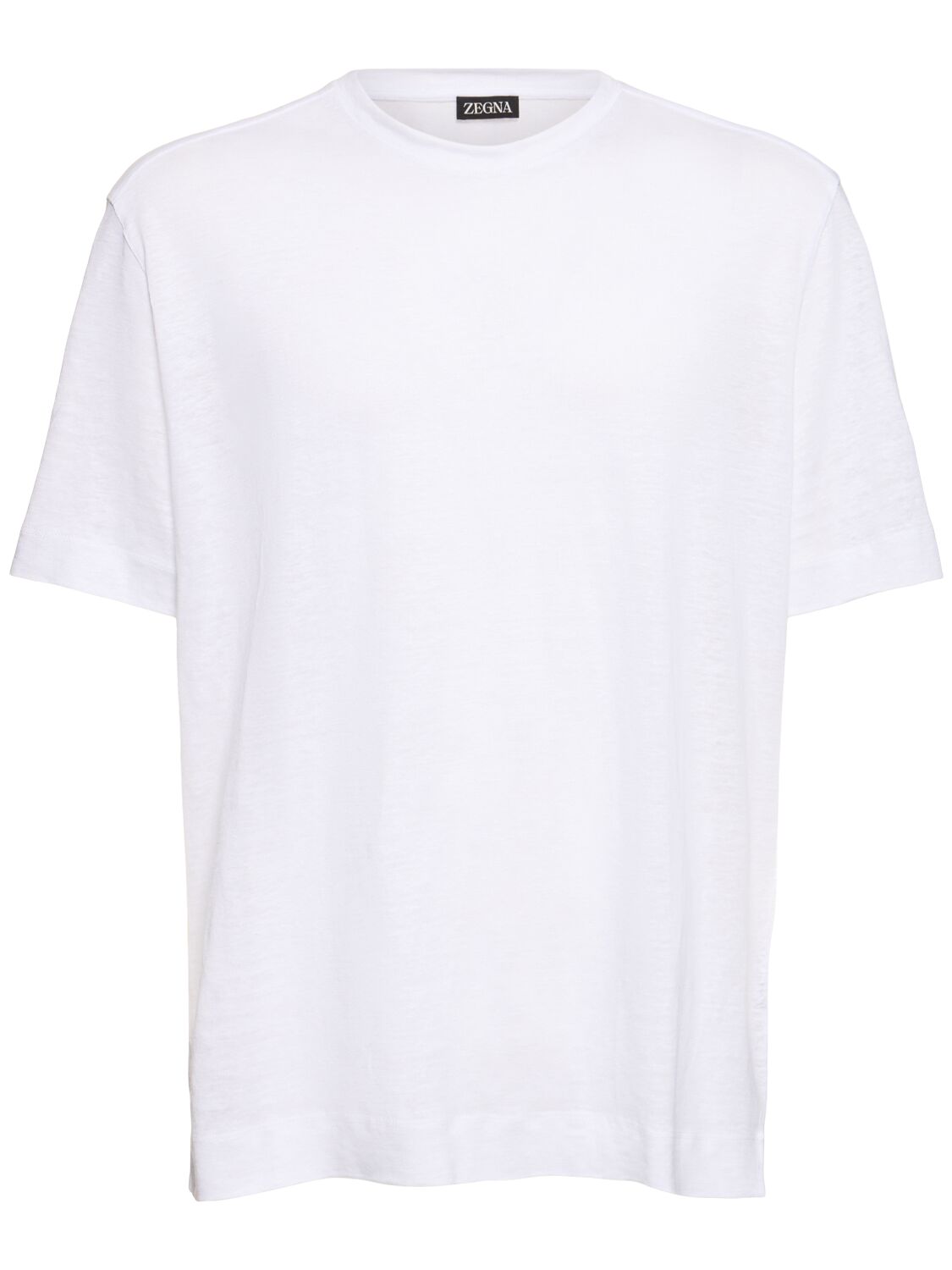 Zegna Pure Linen Jersey T-shirt In White