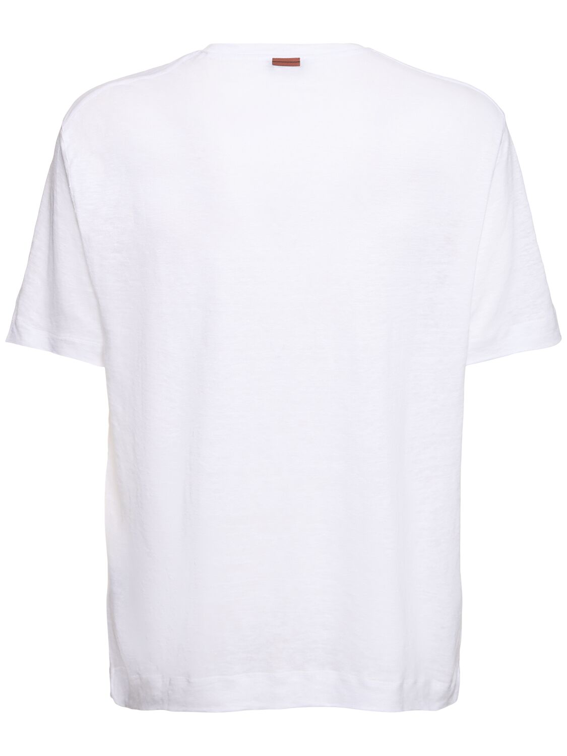 Shop Zegna Pure Linen Jersey T-shirt In White