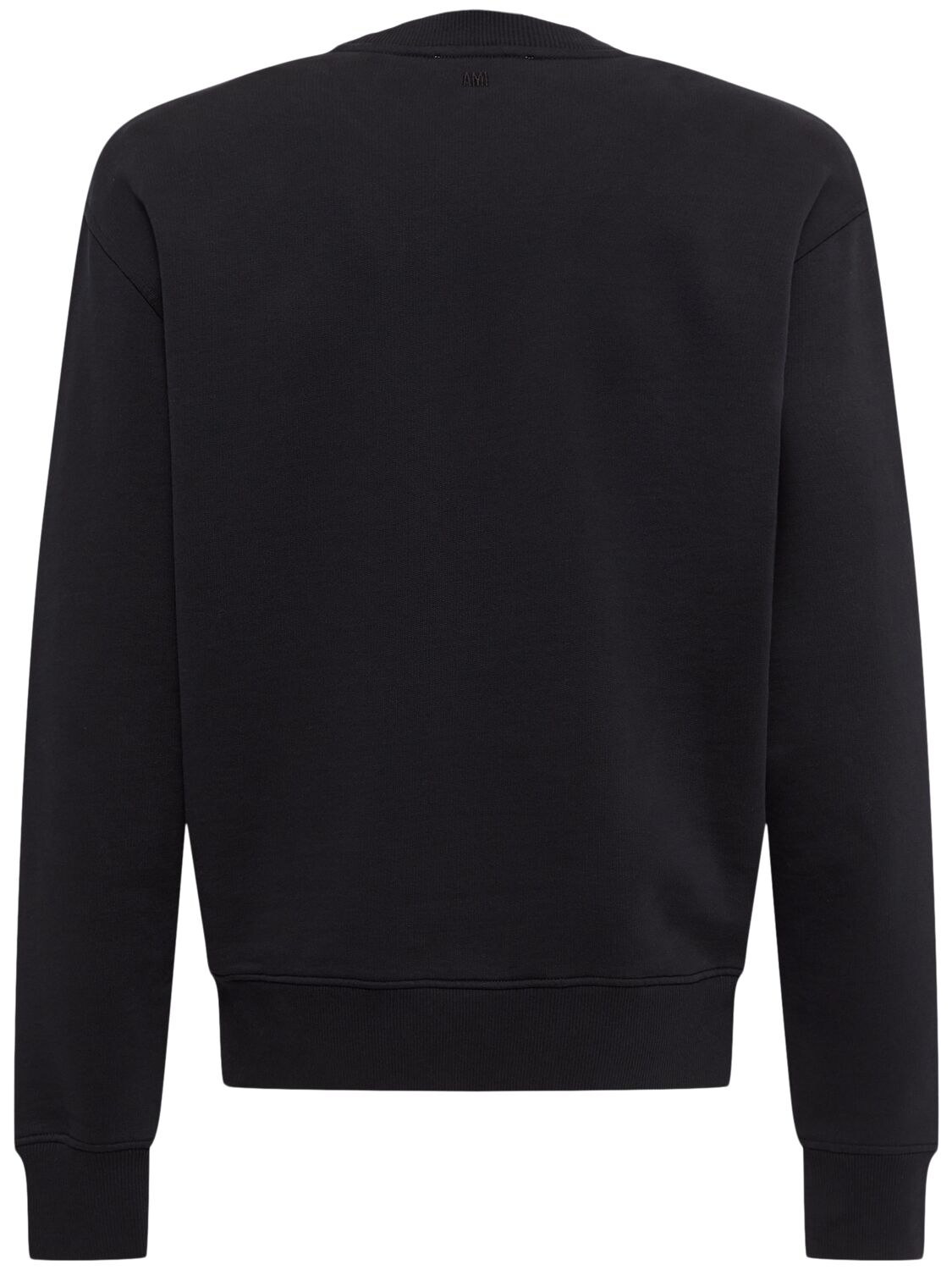 Shop Ami Alexandre Mattiussi Logo Cotton Crewneck Sweatshirt In Black