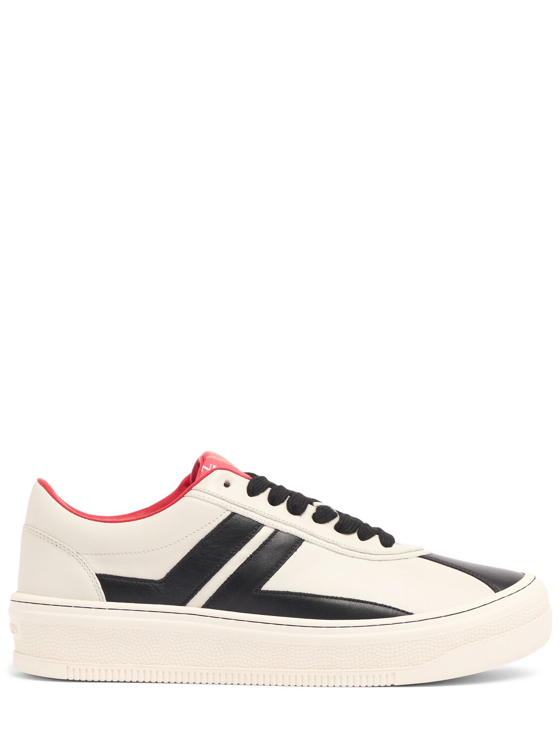 Lanvin Pluto Leather Low Top Sneakers In White