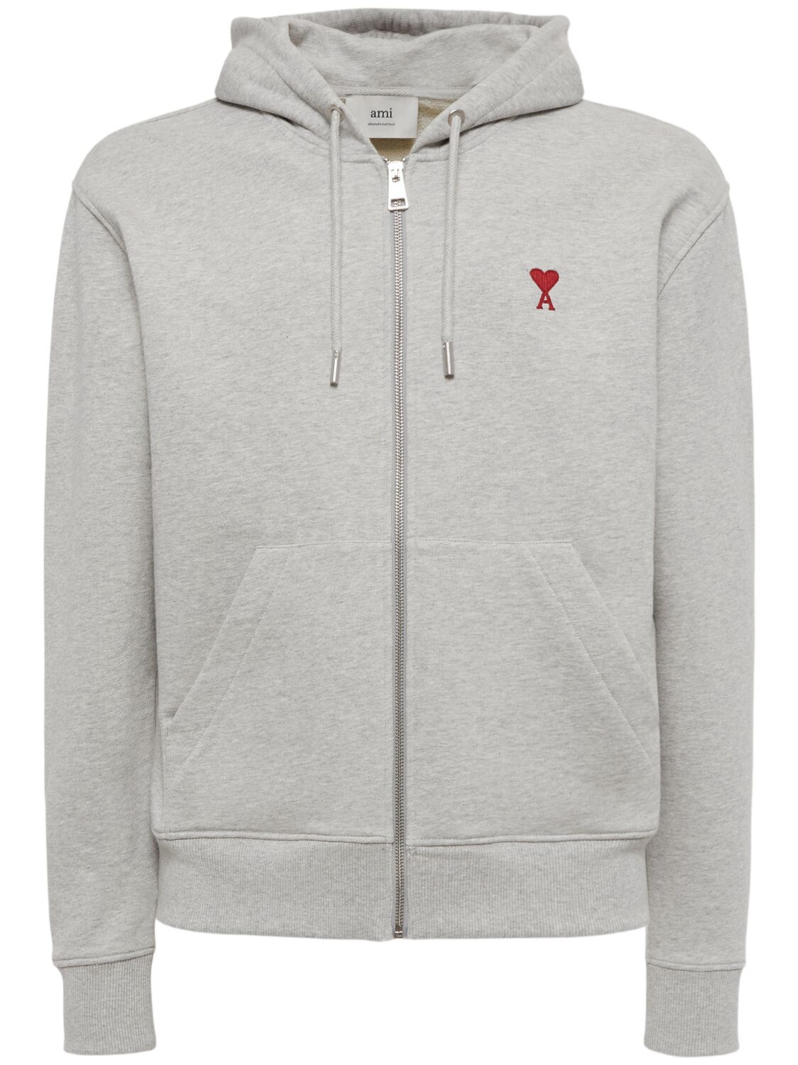 AMI ALEXANDRE MATTIUSSI AMI DE COEUR COTTON ZIP HOODIE