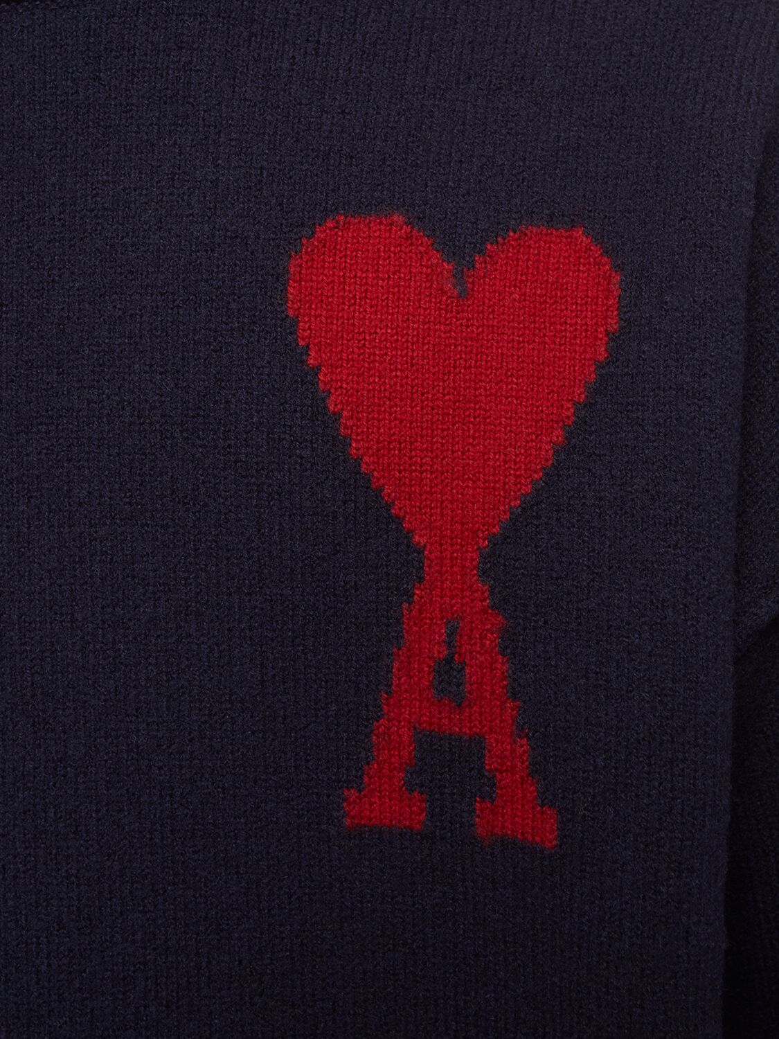 Shop Ami Alexandre Mattiussi Adc Wool Sweater In Navy/red