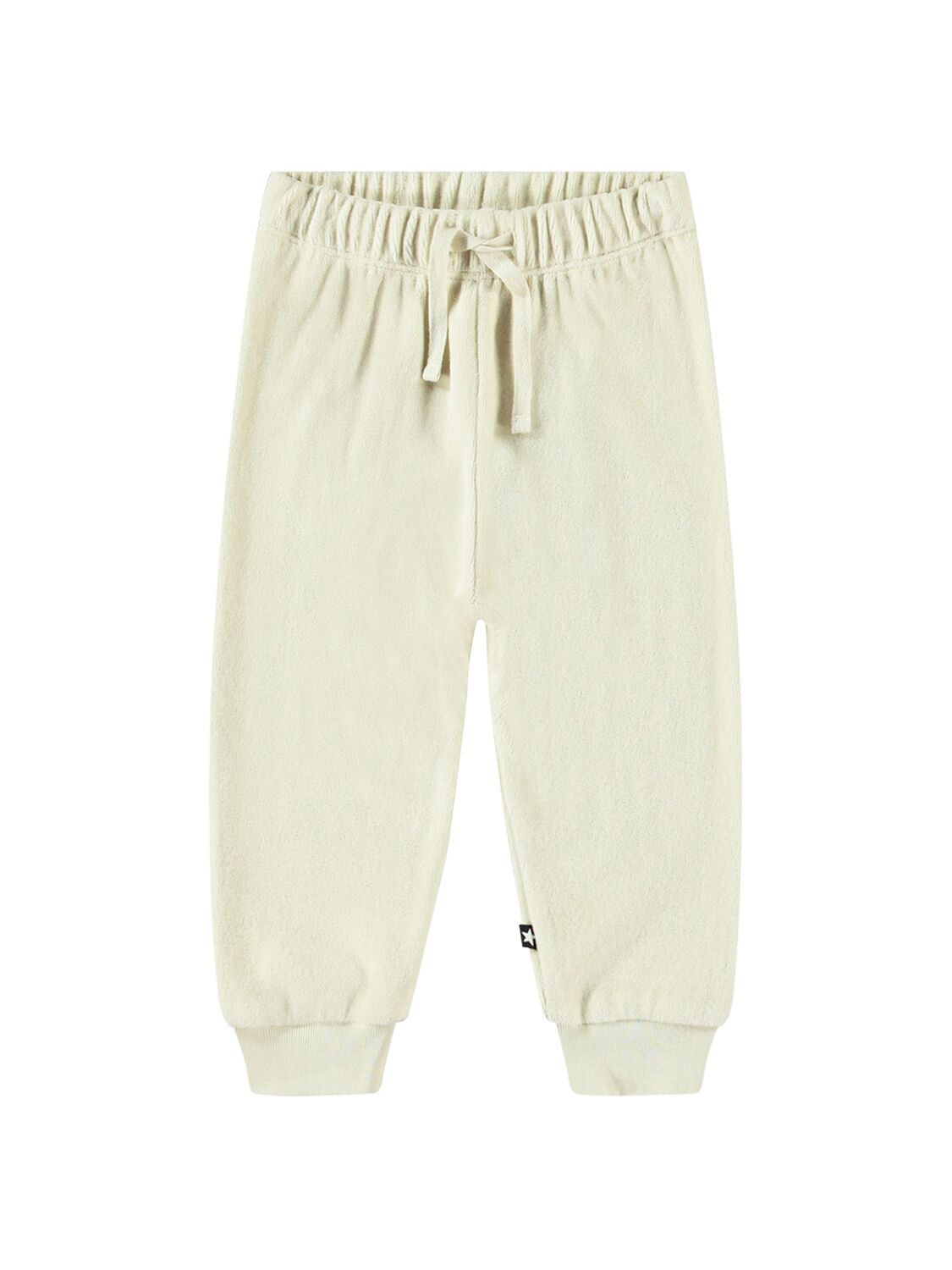 Molo Organic Cotton Fleece Sweatpants In White