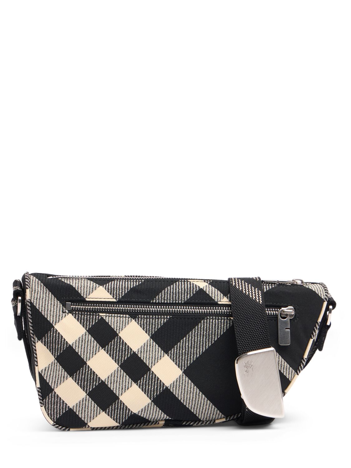 Burberry Maderia Check Shield Small Shoulder Bag In Black