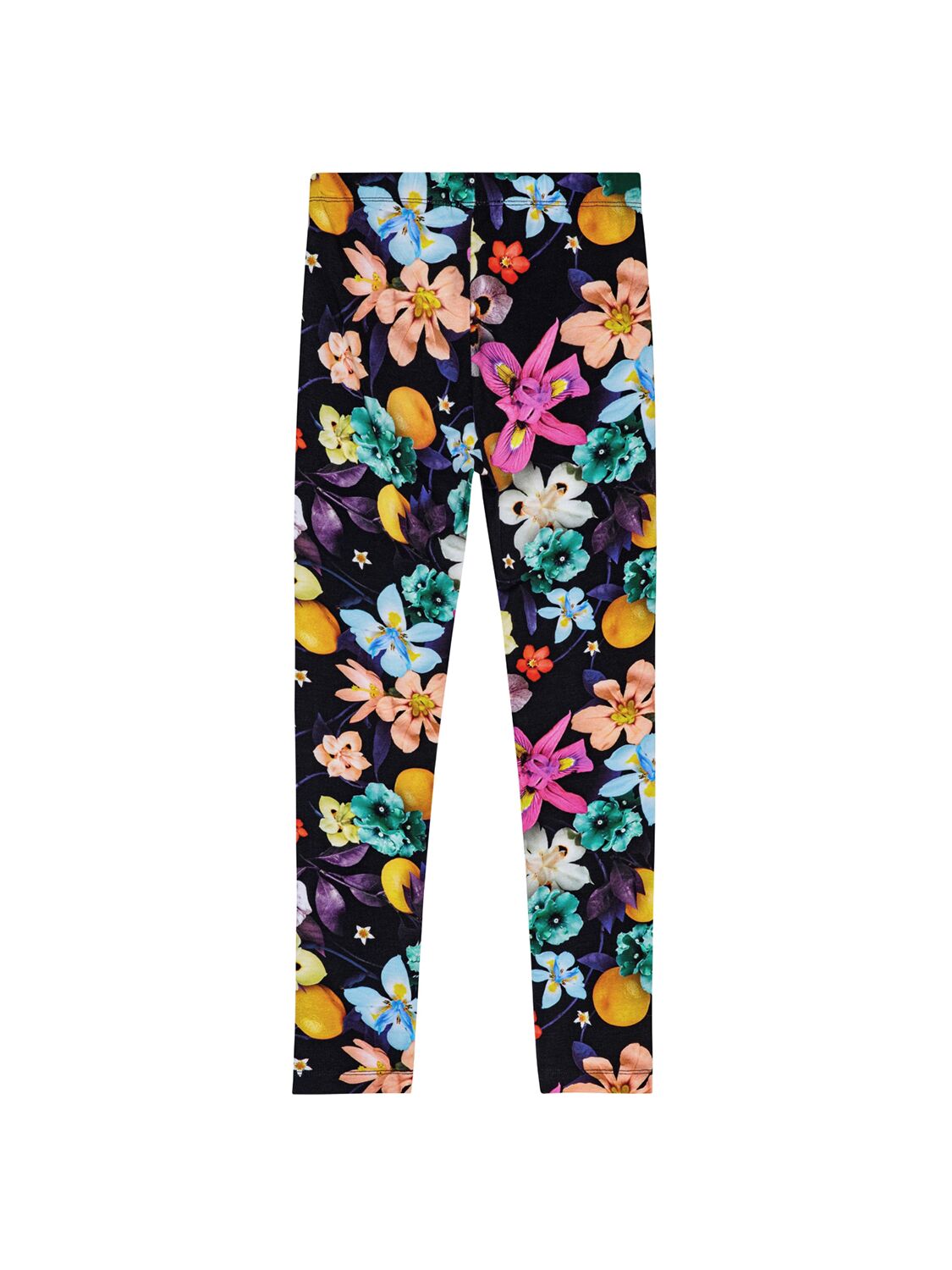 Shop Molo Printed Organic Cotton Jersey Leggings In Black/multi