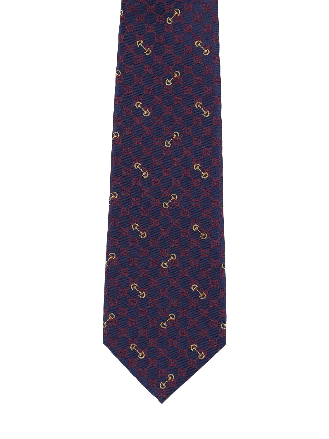 Shop Gucci 7cm Morset Silk Tie In Navy,red