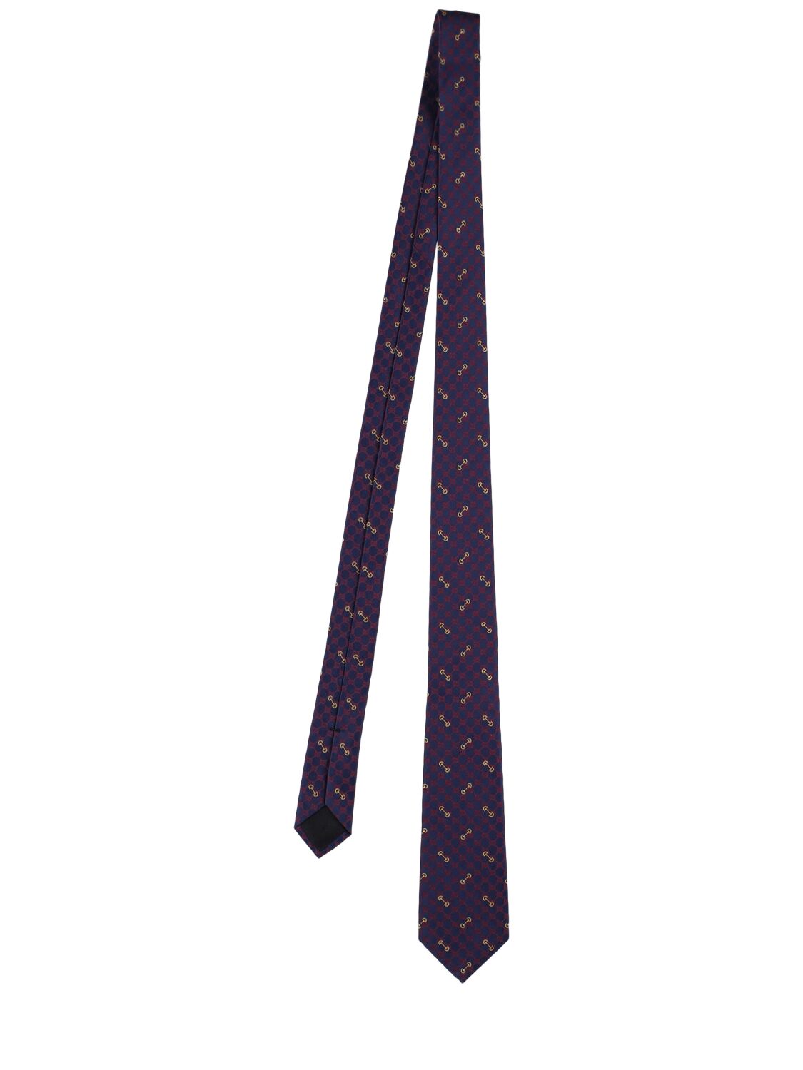 Gucci 7cm Morset Silk Tie In Navy,red