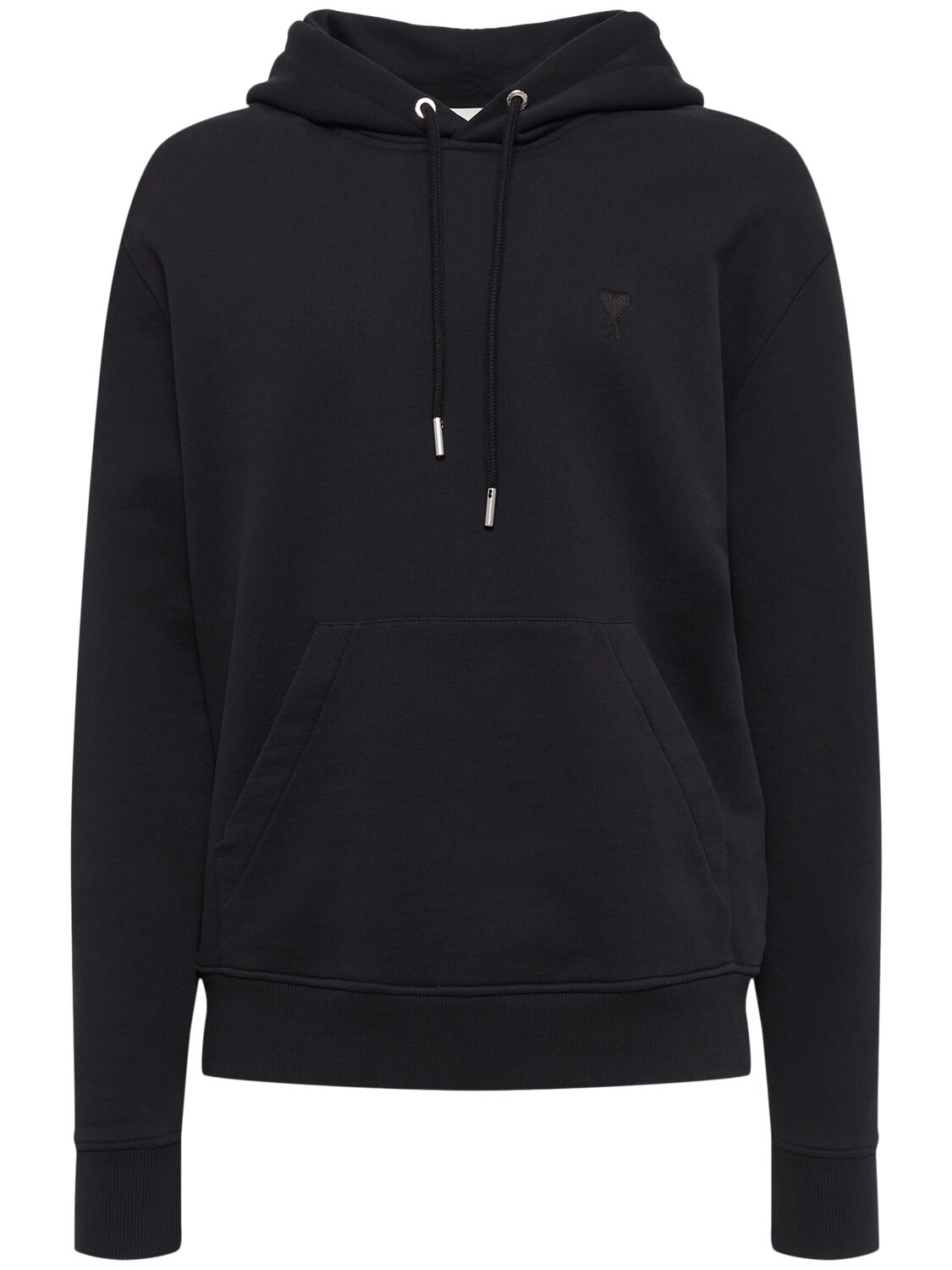 Ami Alexandre Mattiussi Logo Cotton Hoodie In Black