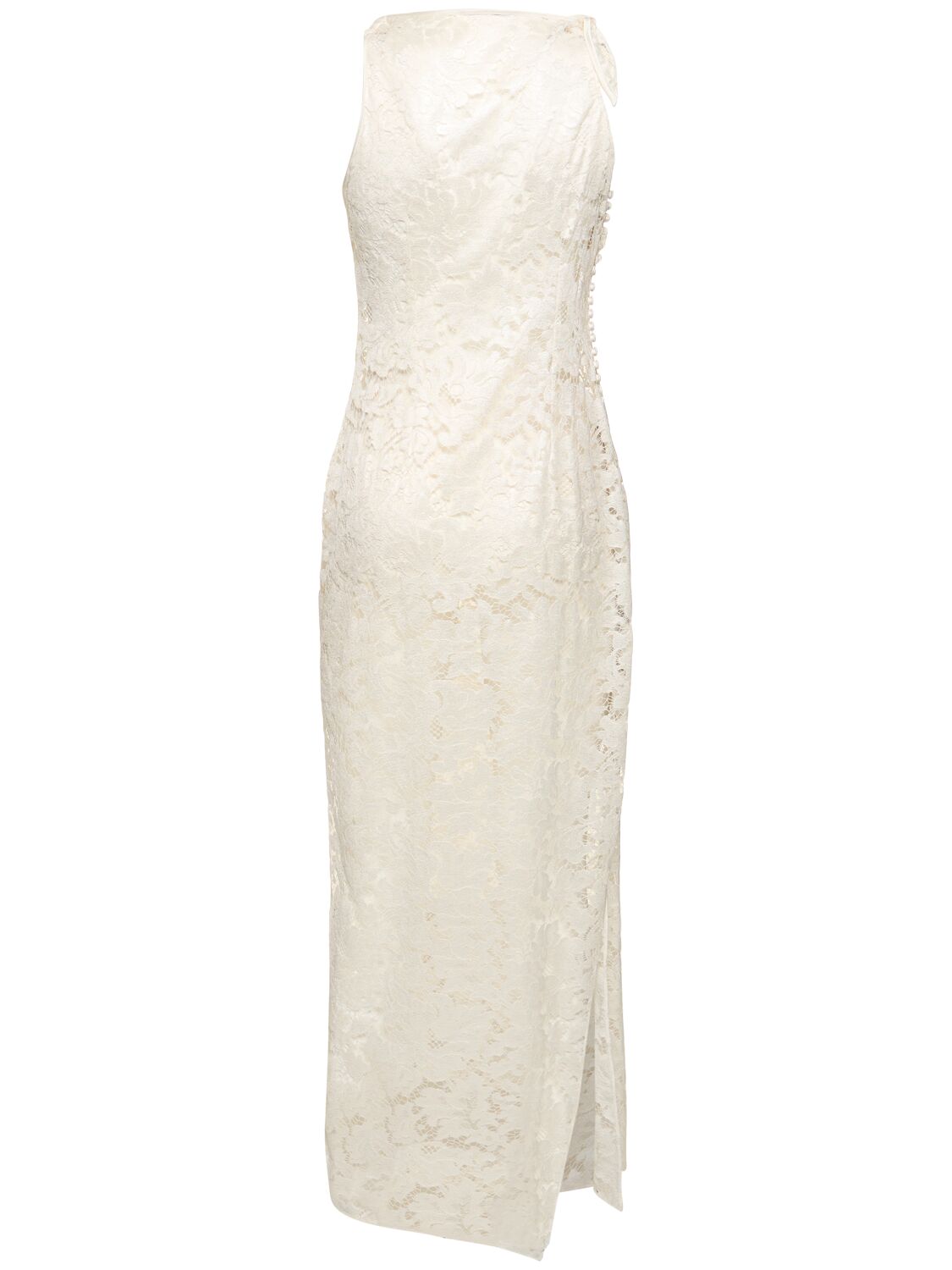 Shop Coperni Asymmetric Flower Gown In White