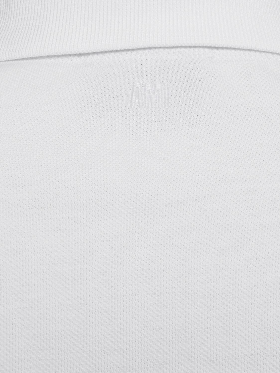 Shop Ami Alexandre Mattiussi Embroidered Logo Cotton Pique Polo In White