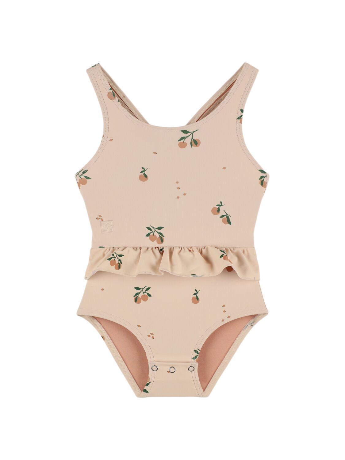 Liewood Kids' Hearts Recycled Nylon One Piece Swimsuit In 베이지