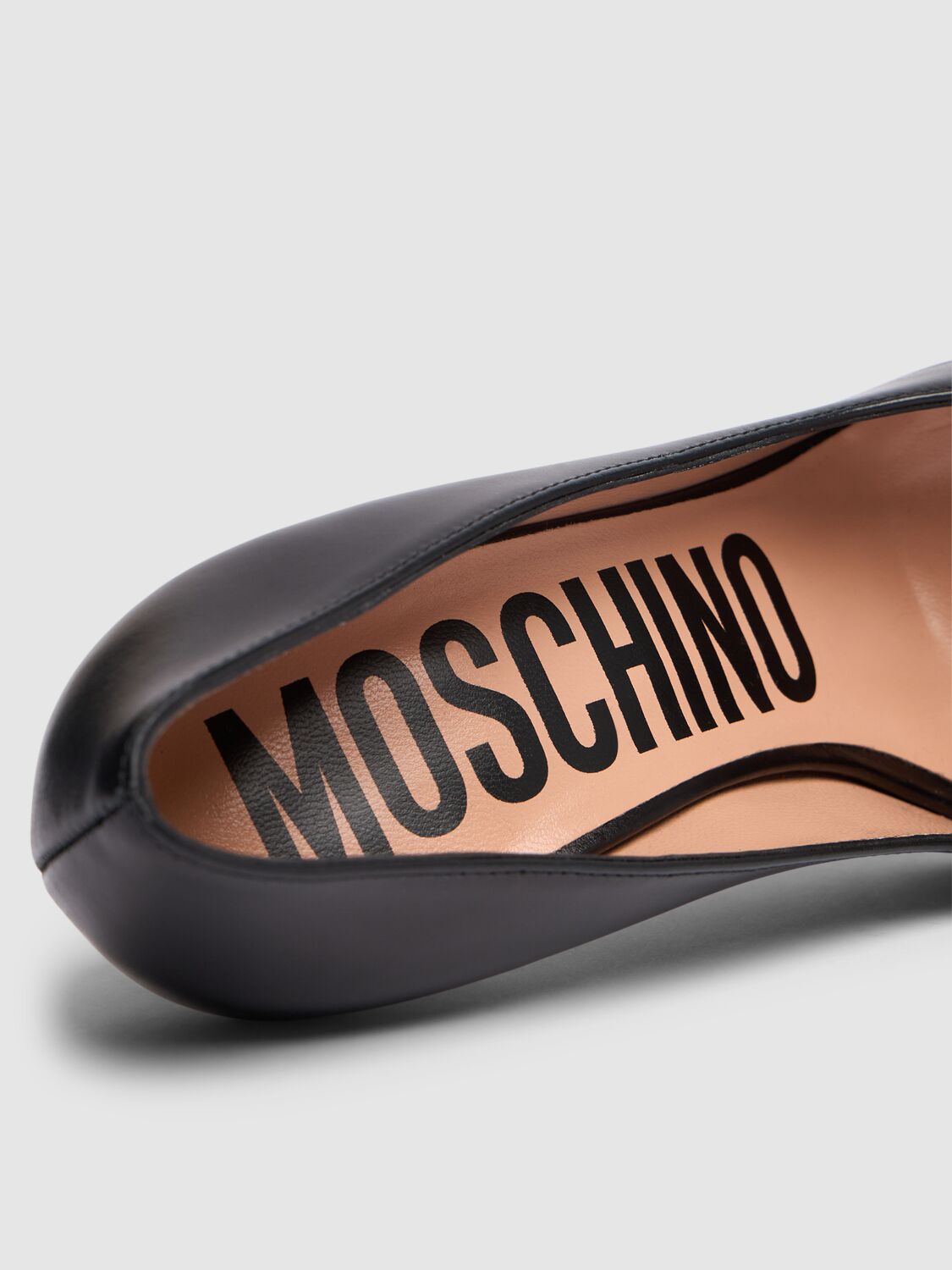 Shop Moschino 100mm Leather Pumps In Black