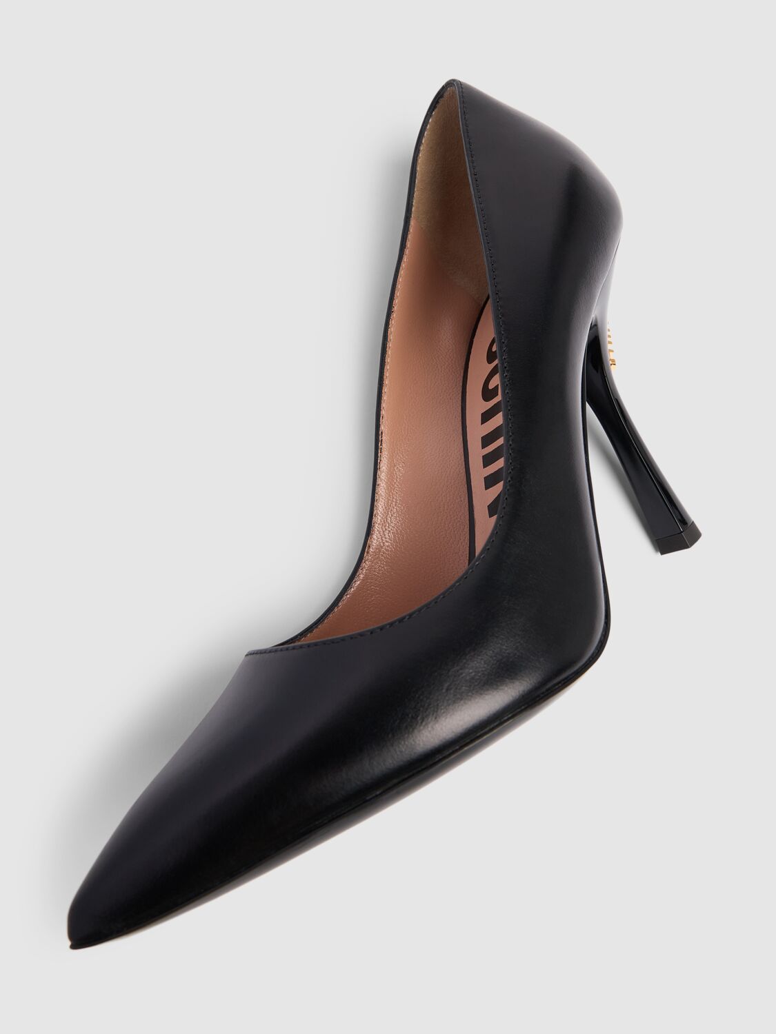 Shop Moschino 100mm Leather Pumps In Black