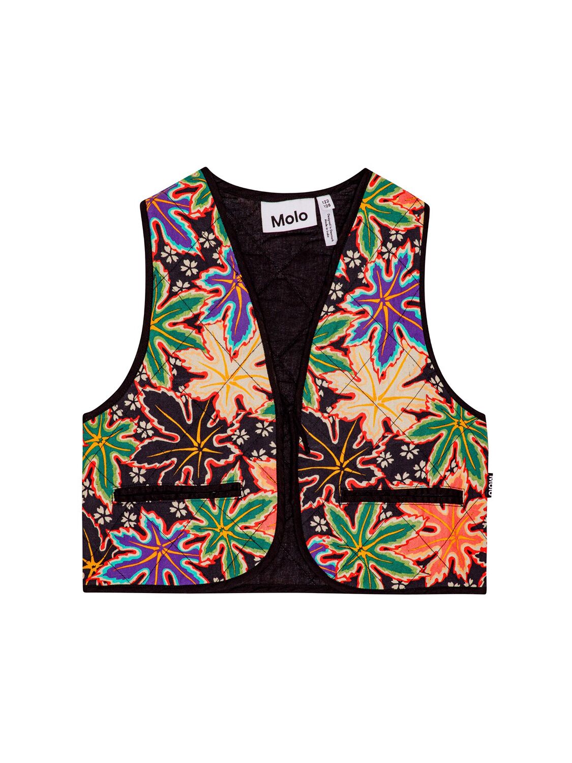 Molo Printed Quilted Viscose Vest In Multi