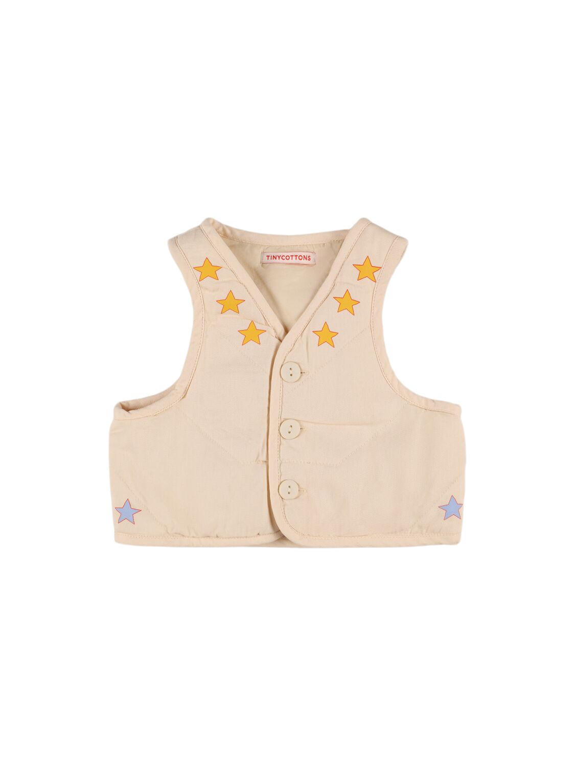 Tiny Cottons Kids' Padded Cotton Vest In Beige