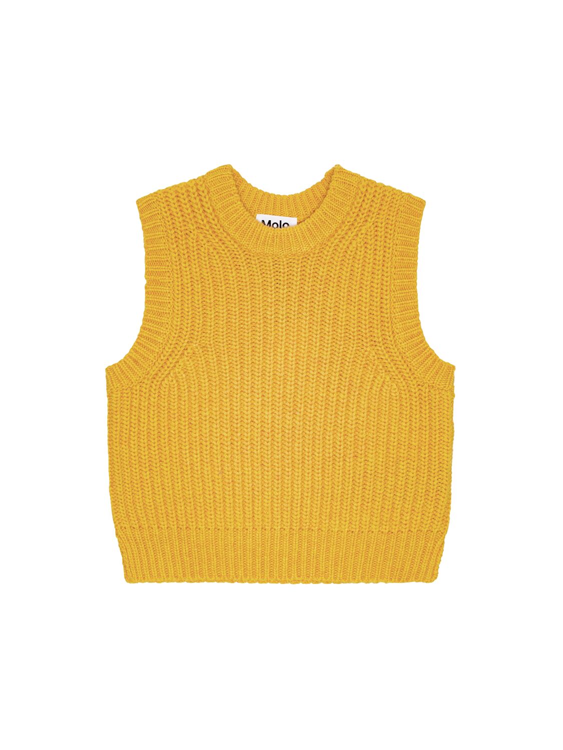 Molo Wool Blend Knit Vest In Yellow