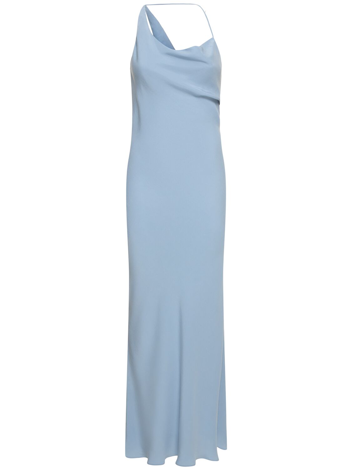 St.agni Asymmetric Draped Maxi Dress In Blue
