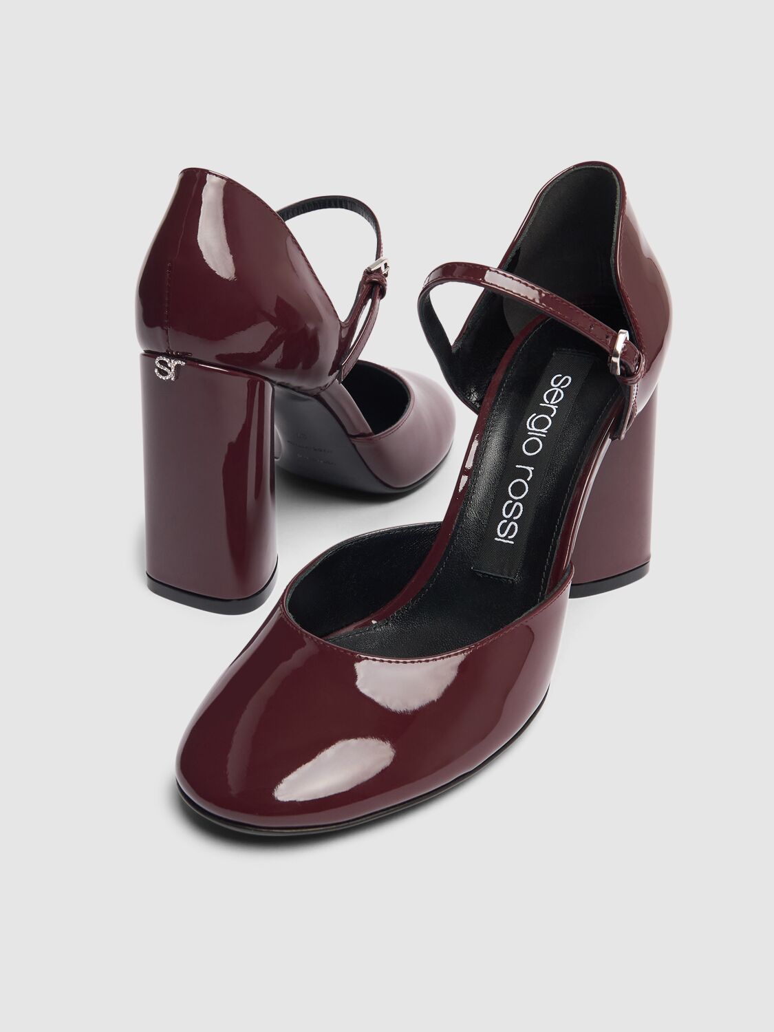 Shop Sergio Rossi 50mm Patent Leather Pumps In Burgundy