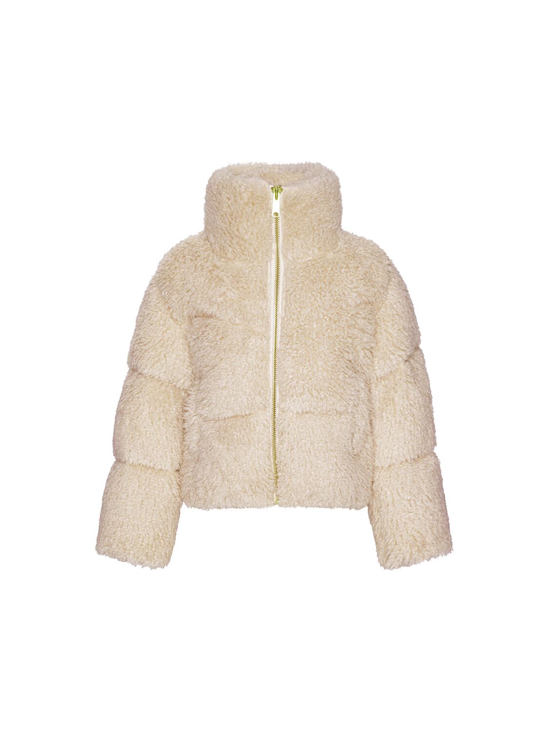 Molo Polyester Teddy Puffer Jacket In Beige